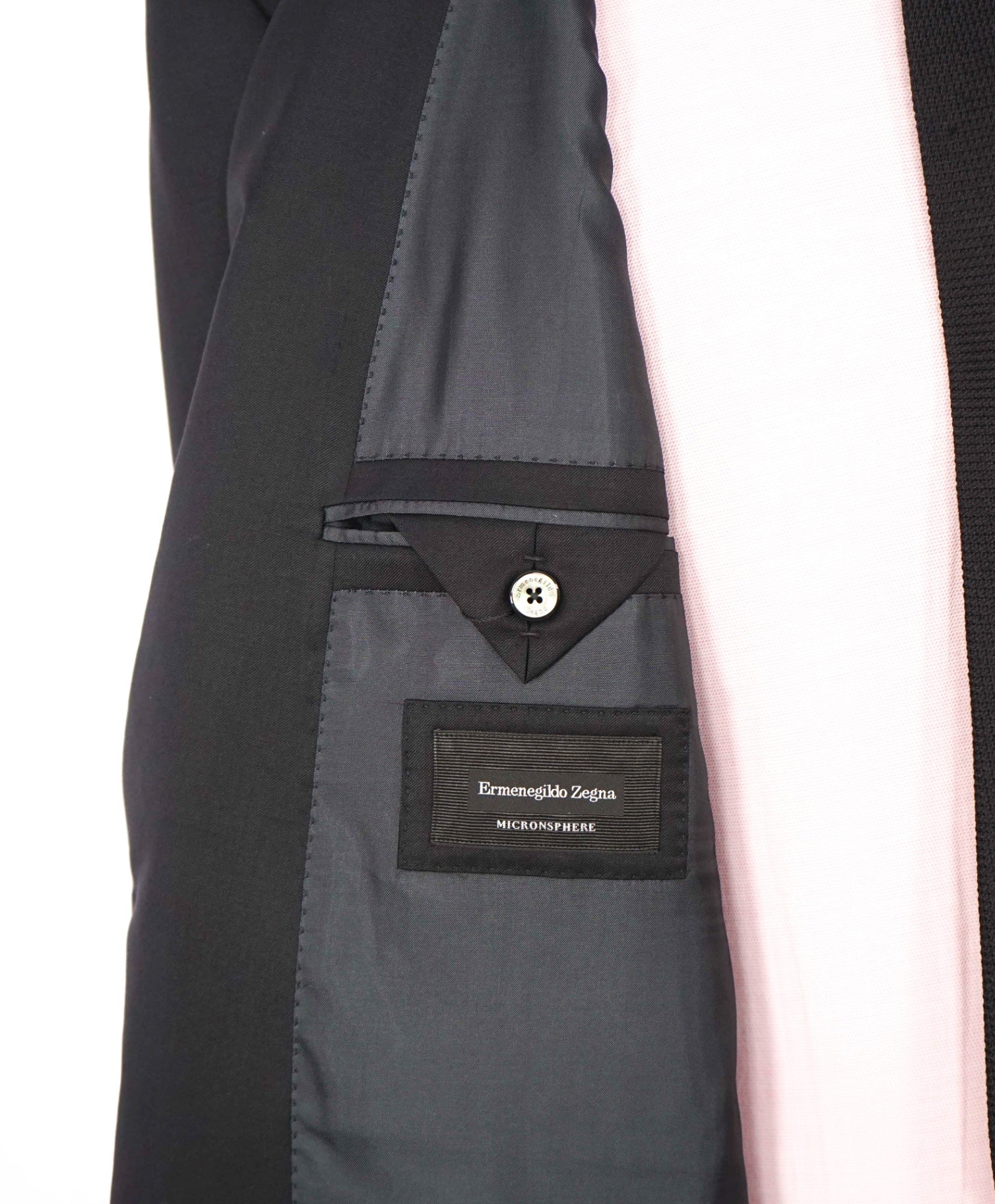$3,950 ZEGNA - Black "MICRONSPHERE" Wool Suit - 52R US (62 EU)