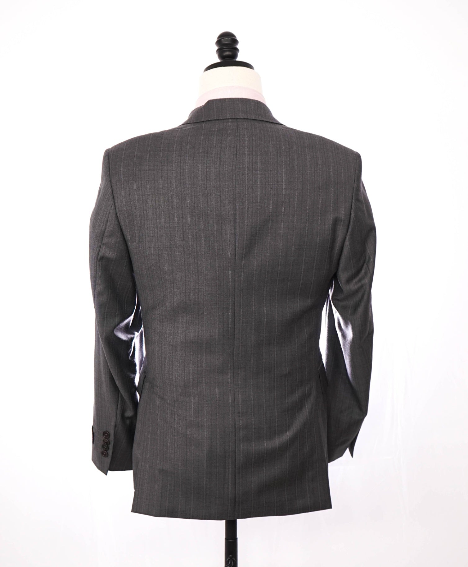 $995 ZEGNA - SAKS 5TH AVE Gray Stripe Wool/Silk Slim Fit Blazer - 36S
