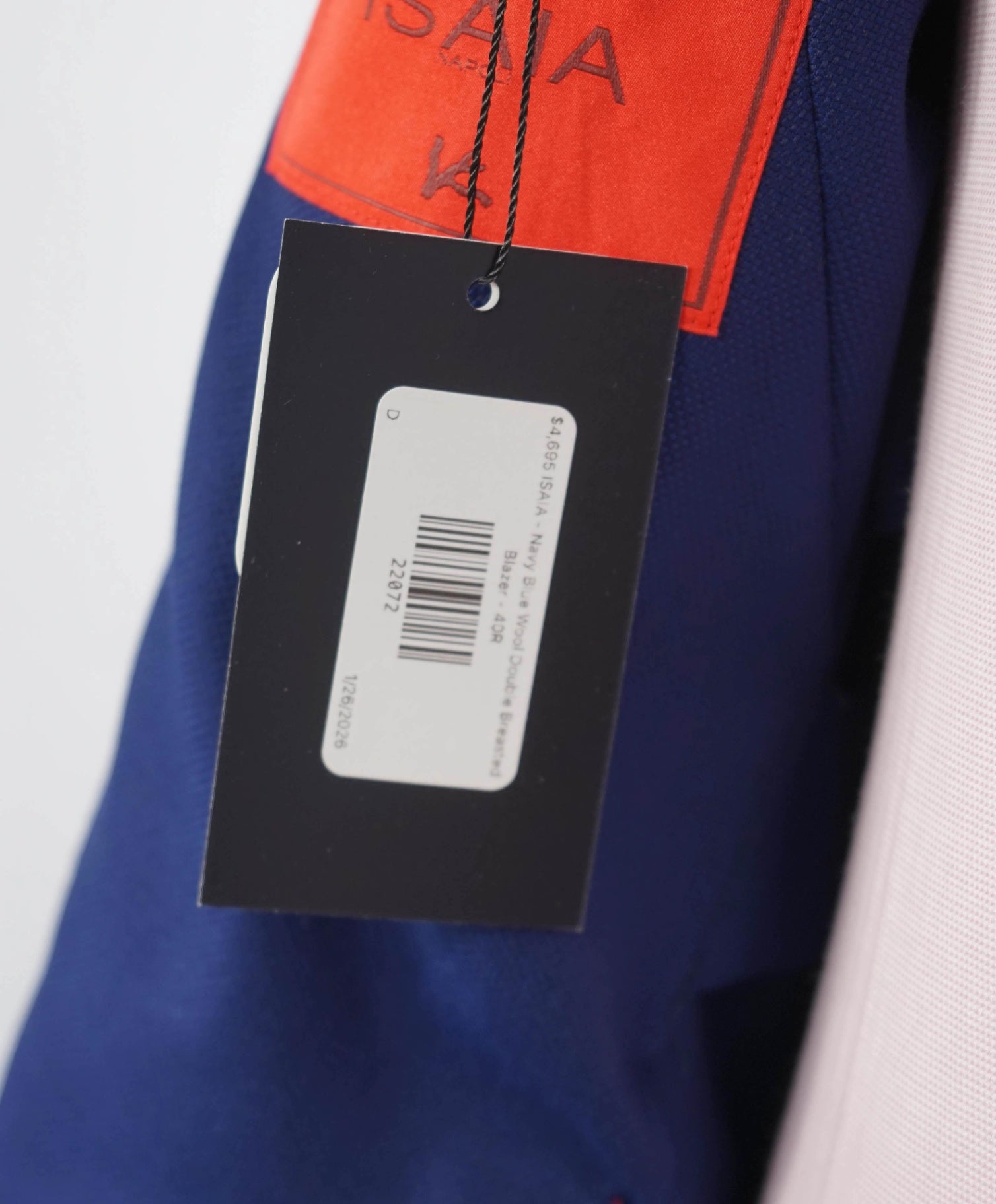 $4,695 ISAIA - Navy Blue Wool Double Breasted Blazer - 40R