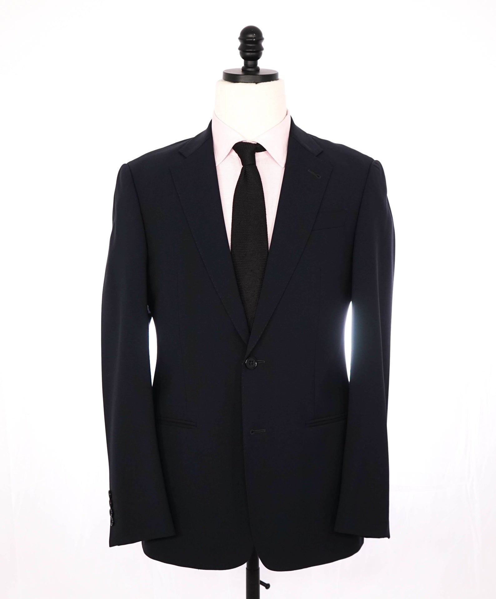 $1,895 ARMANI COLLEZIONI - "G-LINE" Solid Navy Wool Suit - 36R