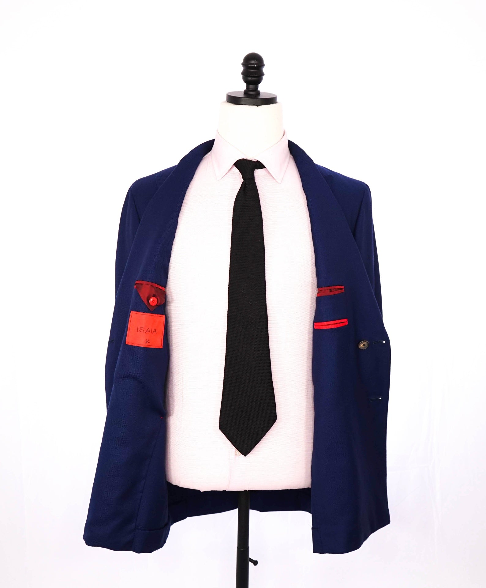 $4,695 ISAIA - Navy Blue Wool Double Breasted Blazer - 40R