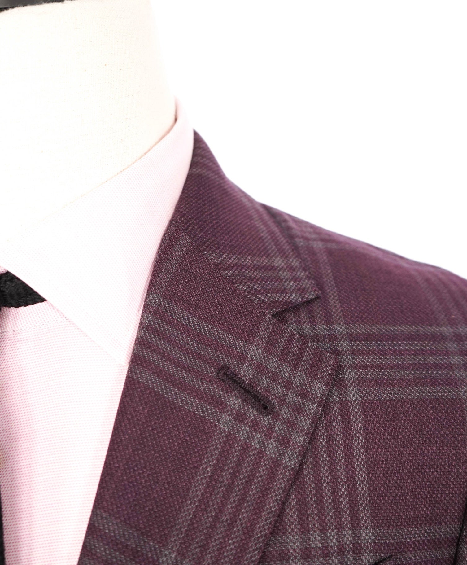 $3,295 ZEGNA - "ACHILLFARM" Plum Plaid Wool/Silk Blazer - 38R