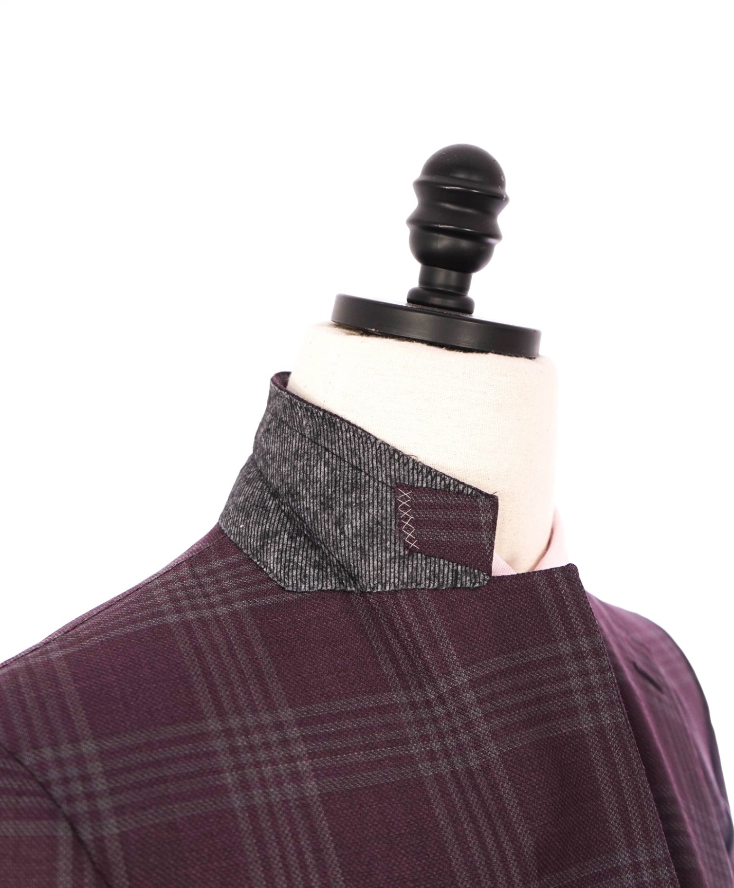 $3,295 ZEGNA - "ACHILLFARM" Plum Plaid Wool/Silk Blazer - 38R