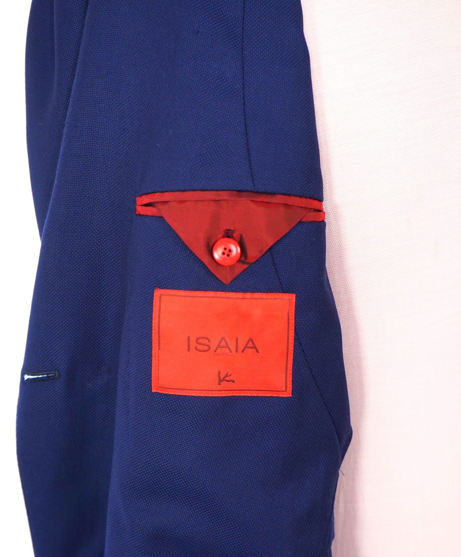 $4,695 ISAIA - Navy Blue Wool Double Breasted Blazer - 40R