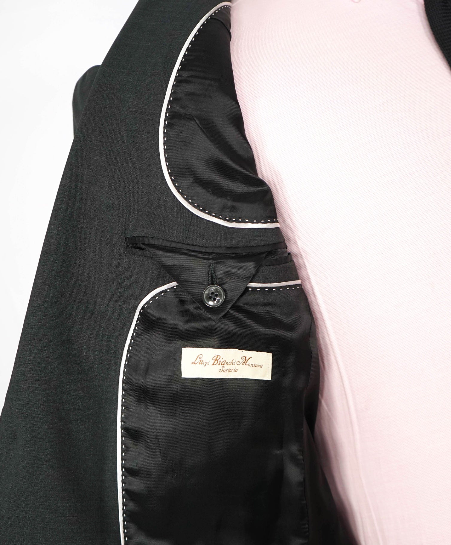 $1,515 LUIGI BIANCHI MANTOVA - Dark Gray Wool "Sartoria" Suit - 38R
