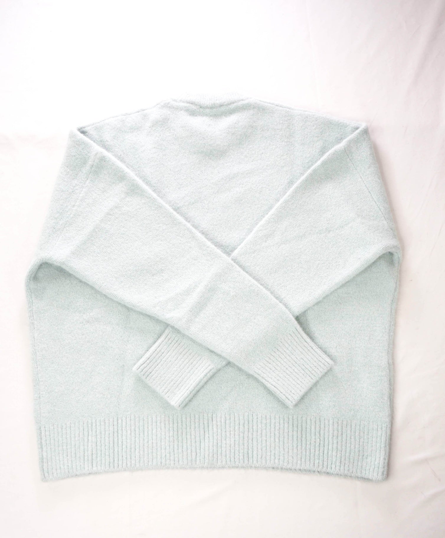 $685 AMI - Light Blue Alpaca/Wool Crew Neck Sweater - XL