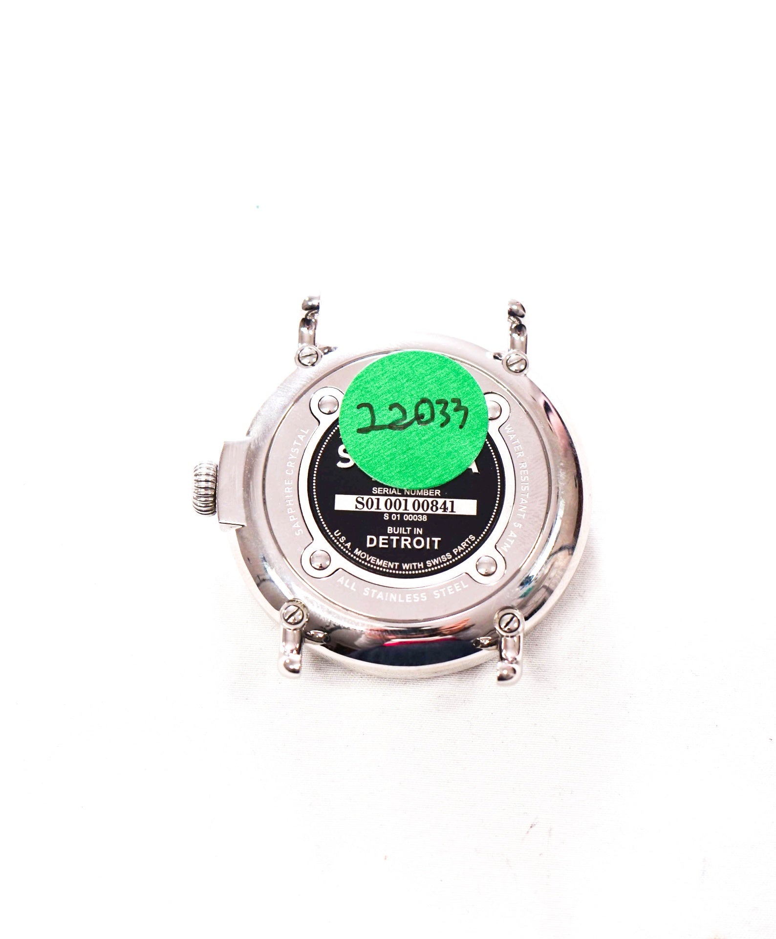 $695 SHINOLA - "Argonite-1069" Green Stainless Steel *NO BAND* Watch