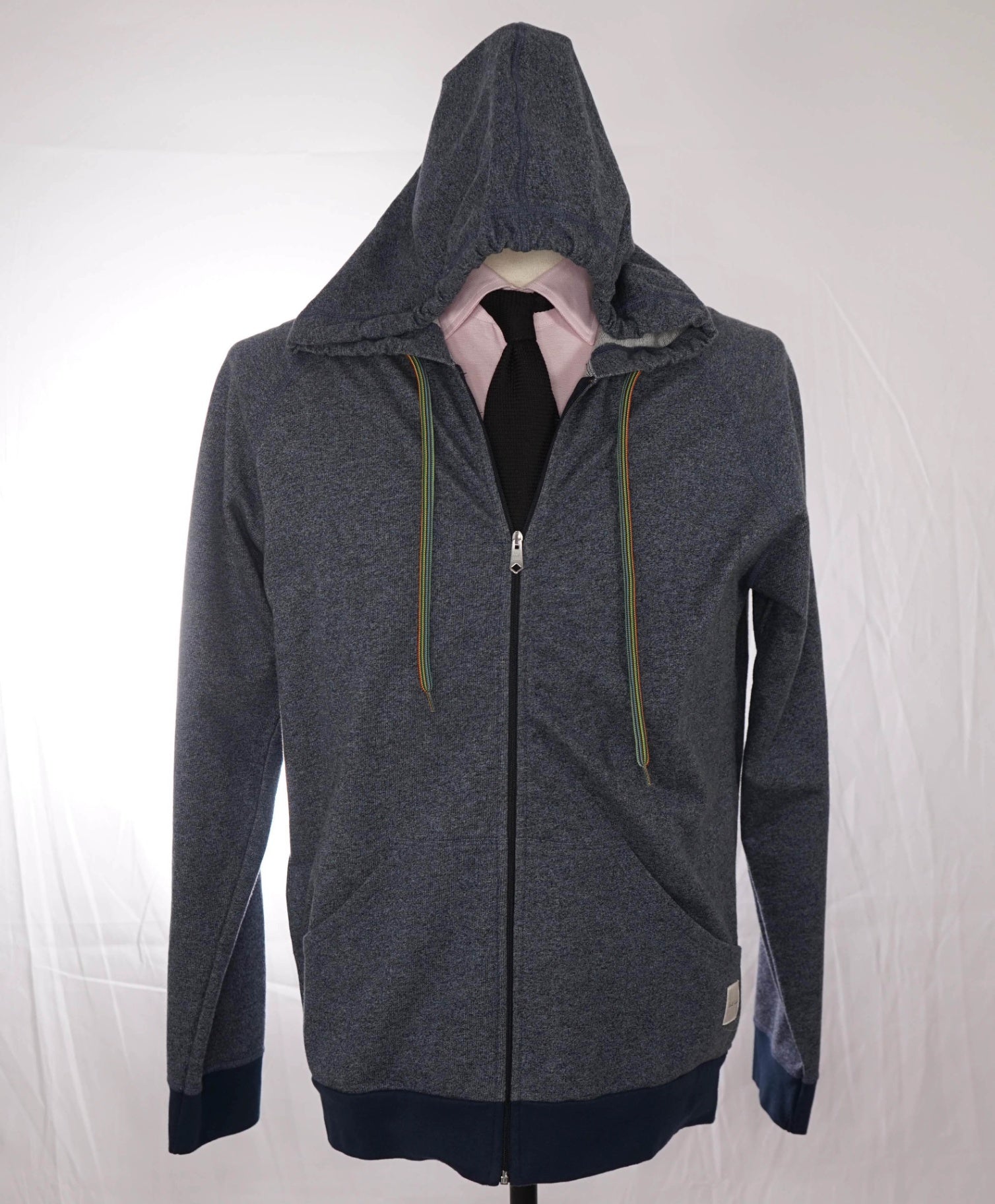 $225 PAUL SMITH - Blue Cotton Zip-up Hoodie - M