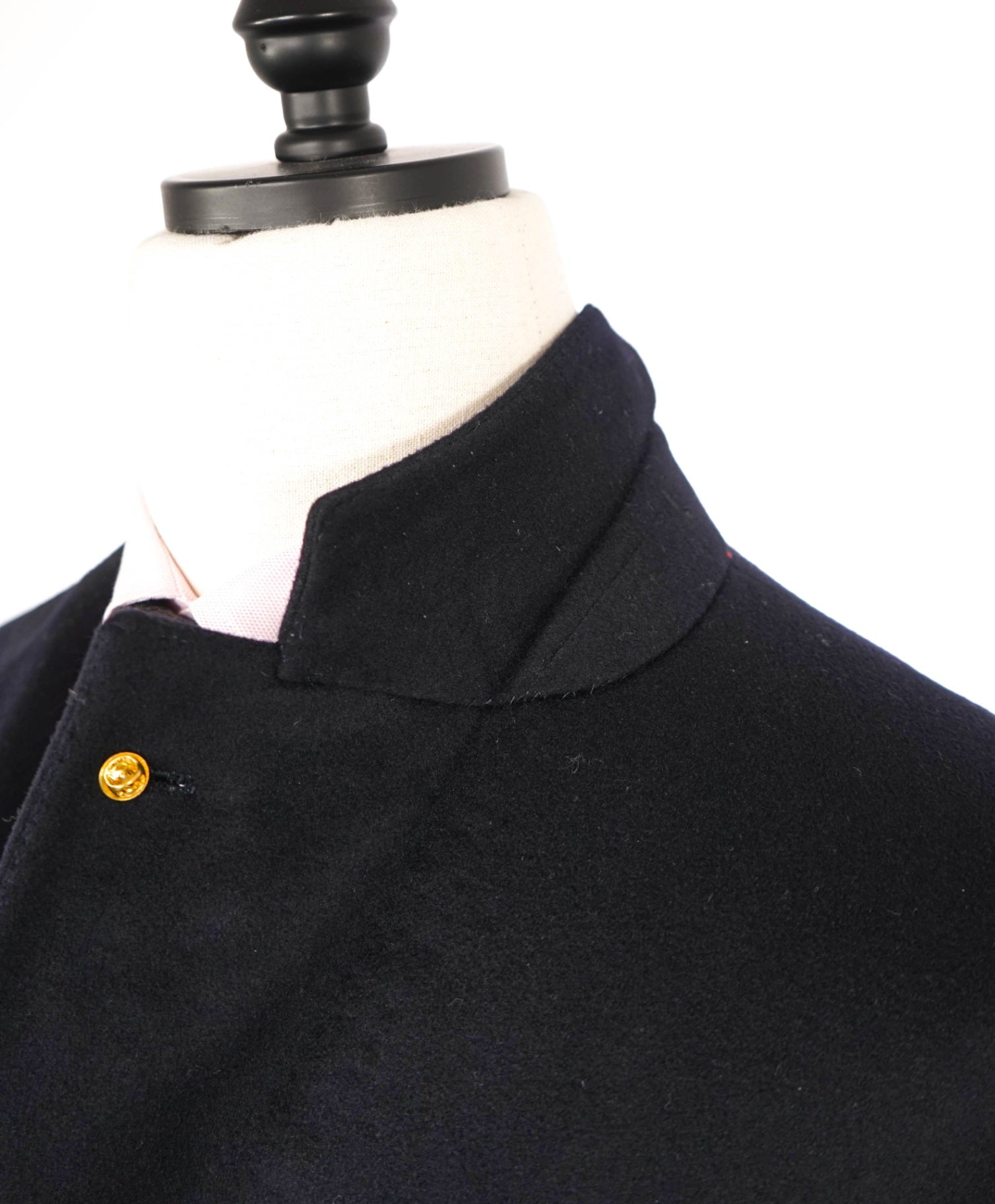 $6,995 ISAIA - Colorado Classic Navy Blue Beaver Wool Overcoat - 46R