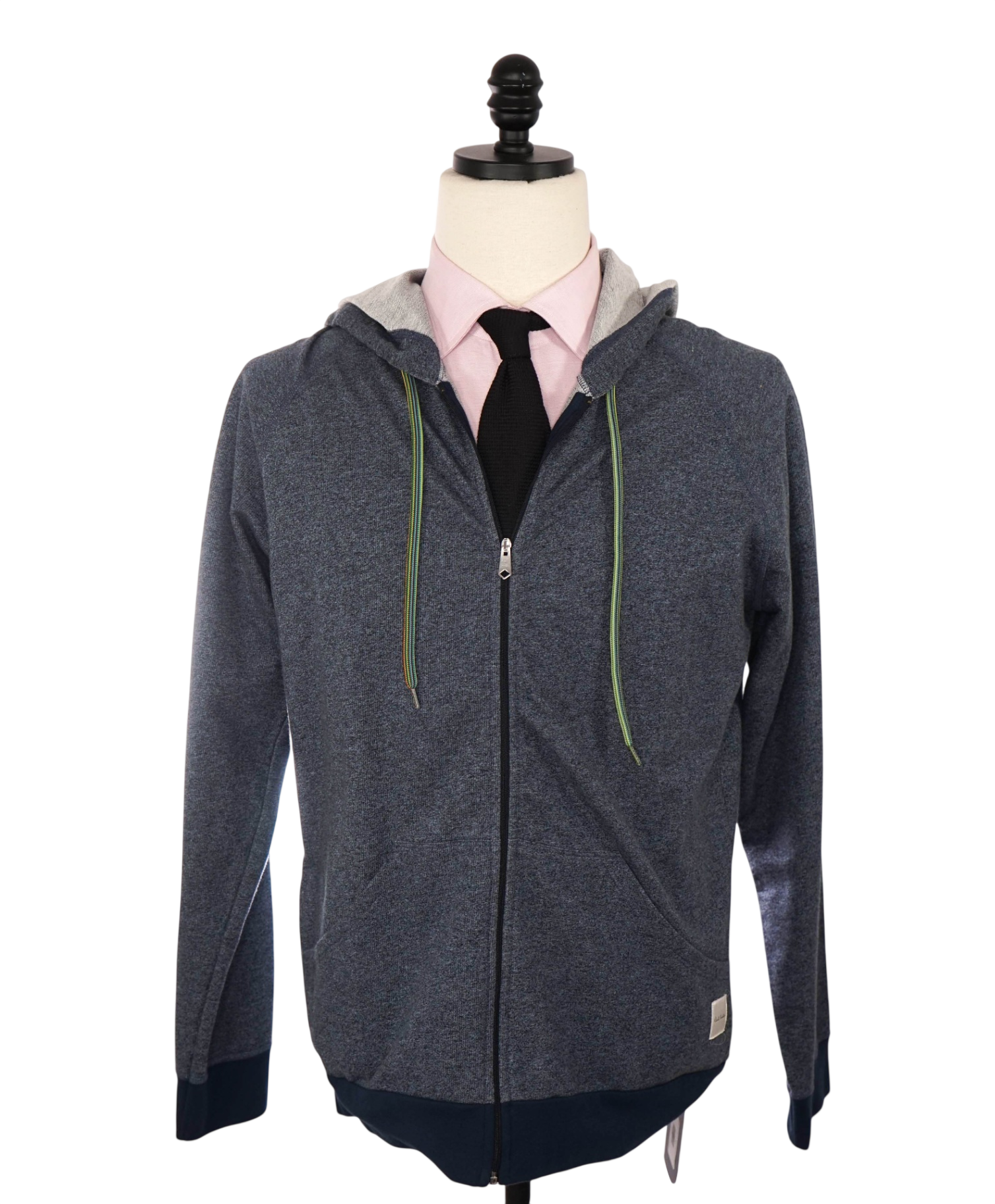 $225 PAUL SMITH - Blue Cotton Zip-up Hoodie - M