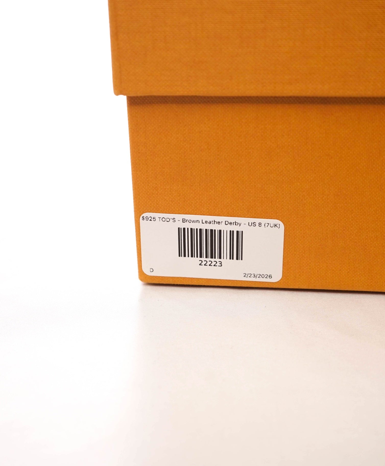 $925 TOD'S - Brown Leather Derby - US 8 (7UK)