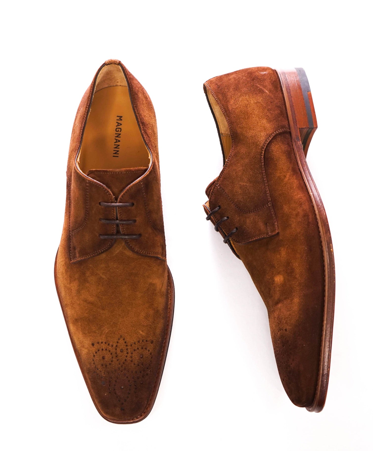 $495 MAGNANNI - Brown Suede Derby - 10.5 M