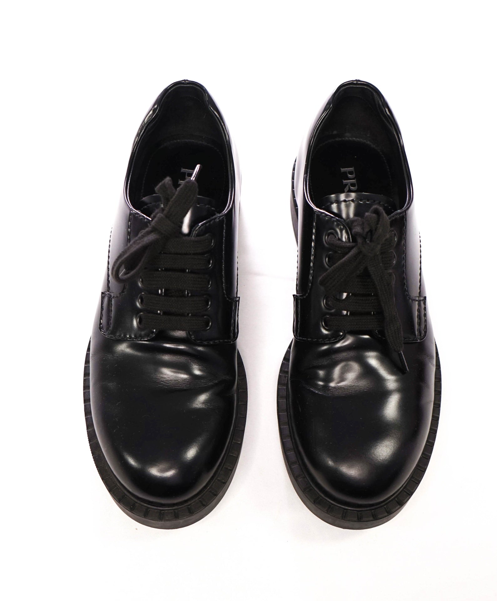 $1,150 PRADA - Black Leather Derby - US 8.5 (7.5UK)