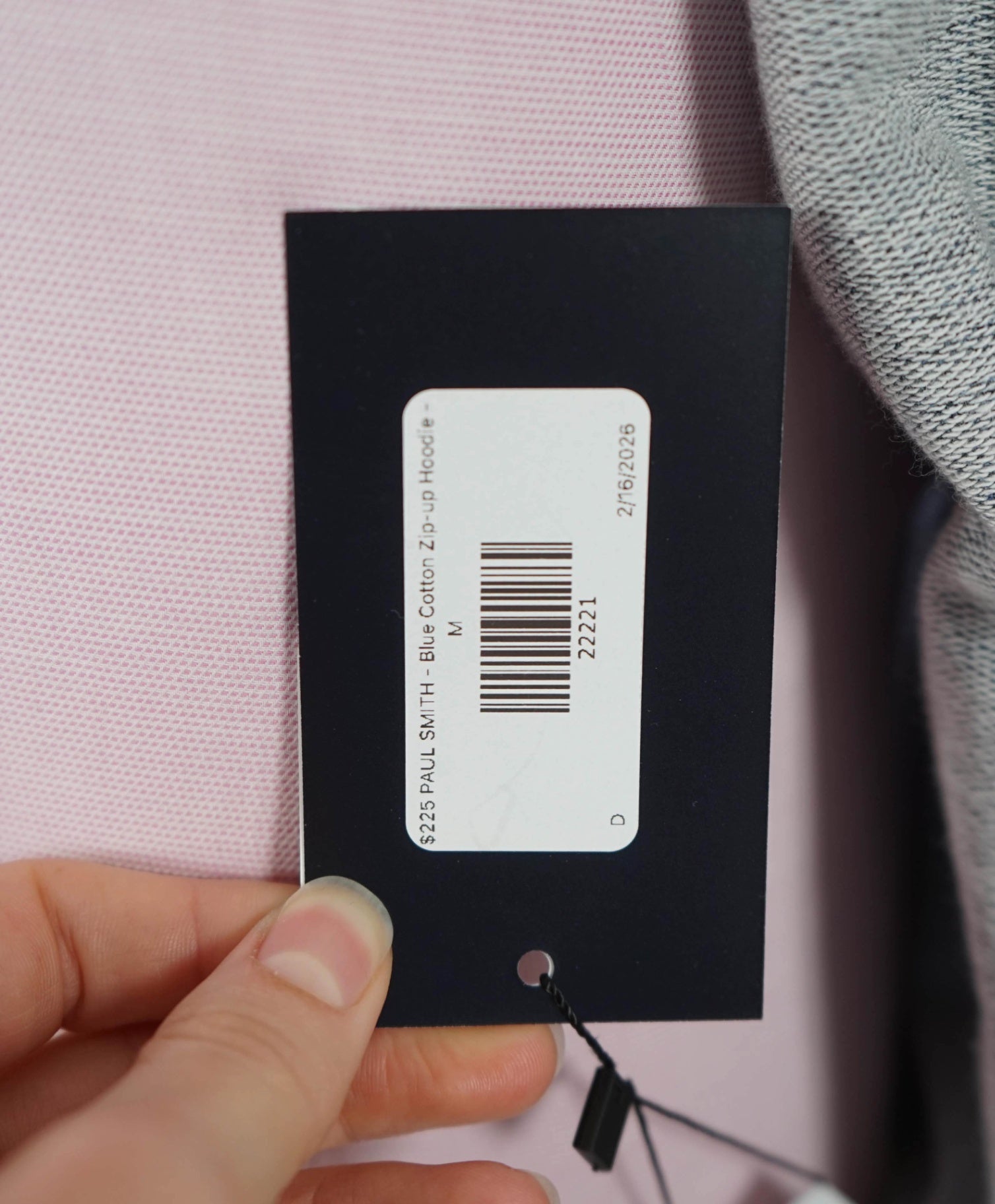 $225 PAUL SMITH - Blue Cotton Zip-up Hoodie - M