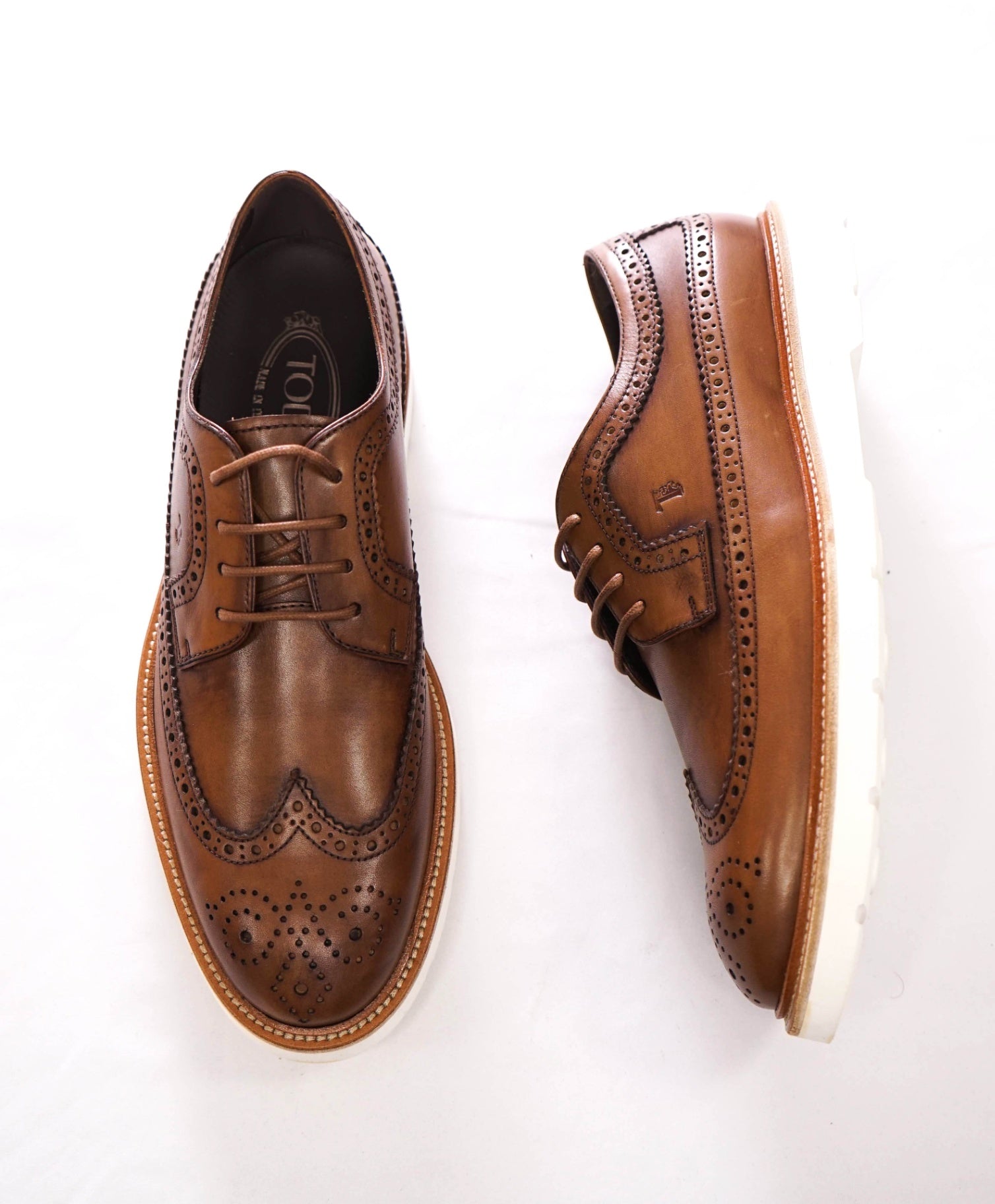 $925 TOD'S - Brown Leather Derby - US 8 (7UK)