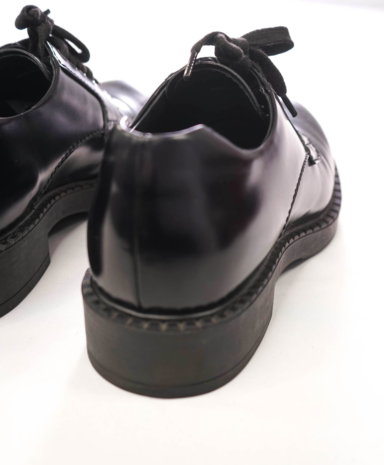 $1,150 PRADA - Black Leather Derby - US 8.5 (7.5UK)