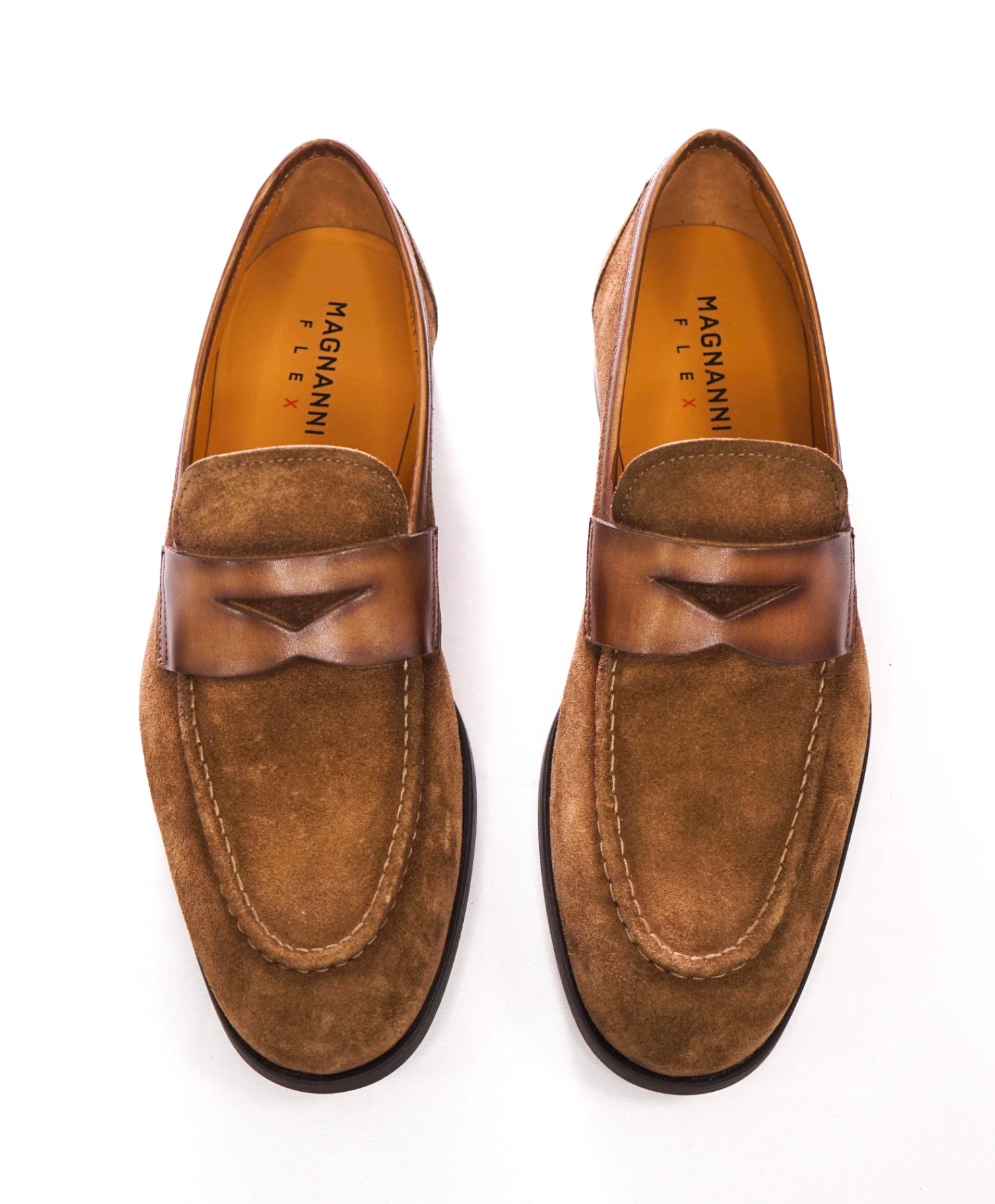 $595 MAGNANNI - Brown Suede "MAGICO" Penny Loafers - US 8 (41EU)