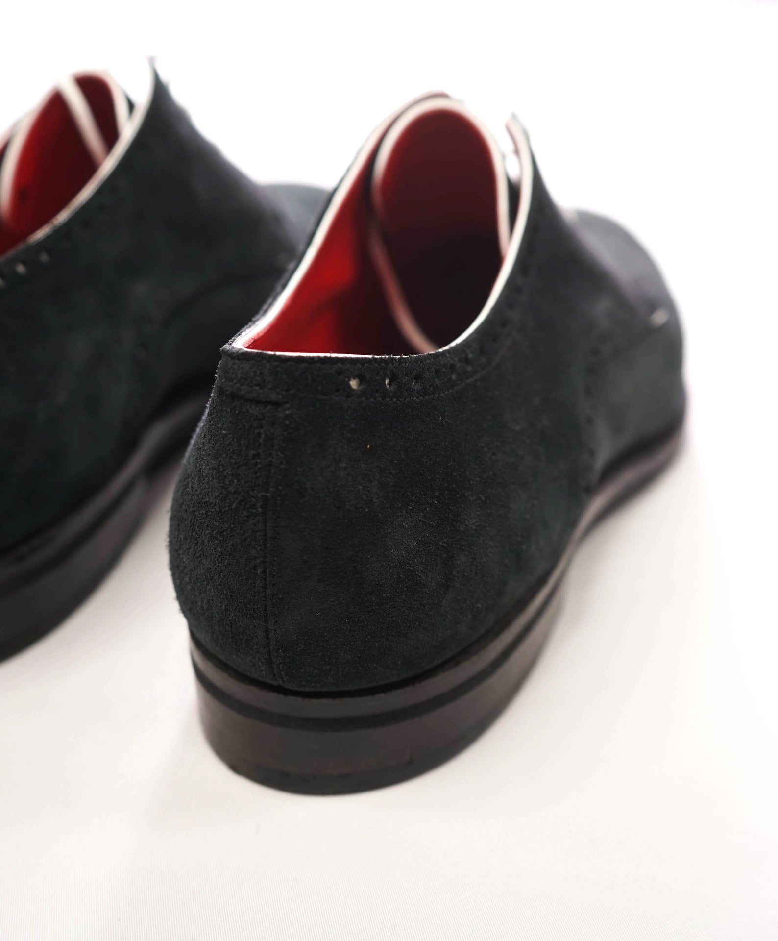 $1,790 CORTHAY - Black / White ARCA Suede Derbies - 12