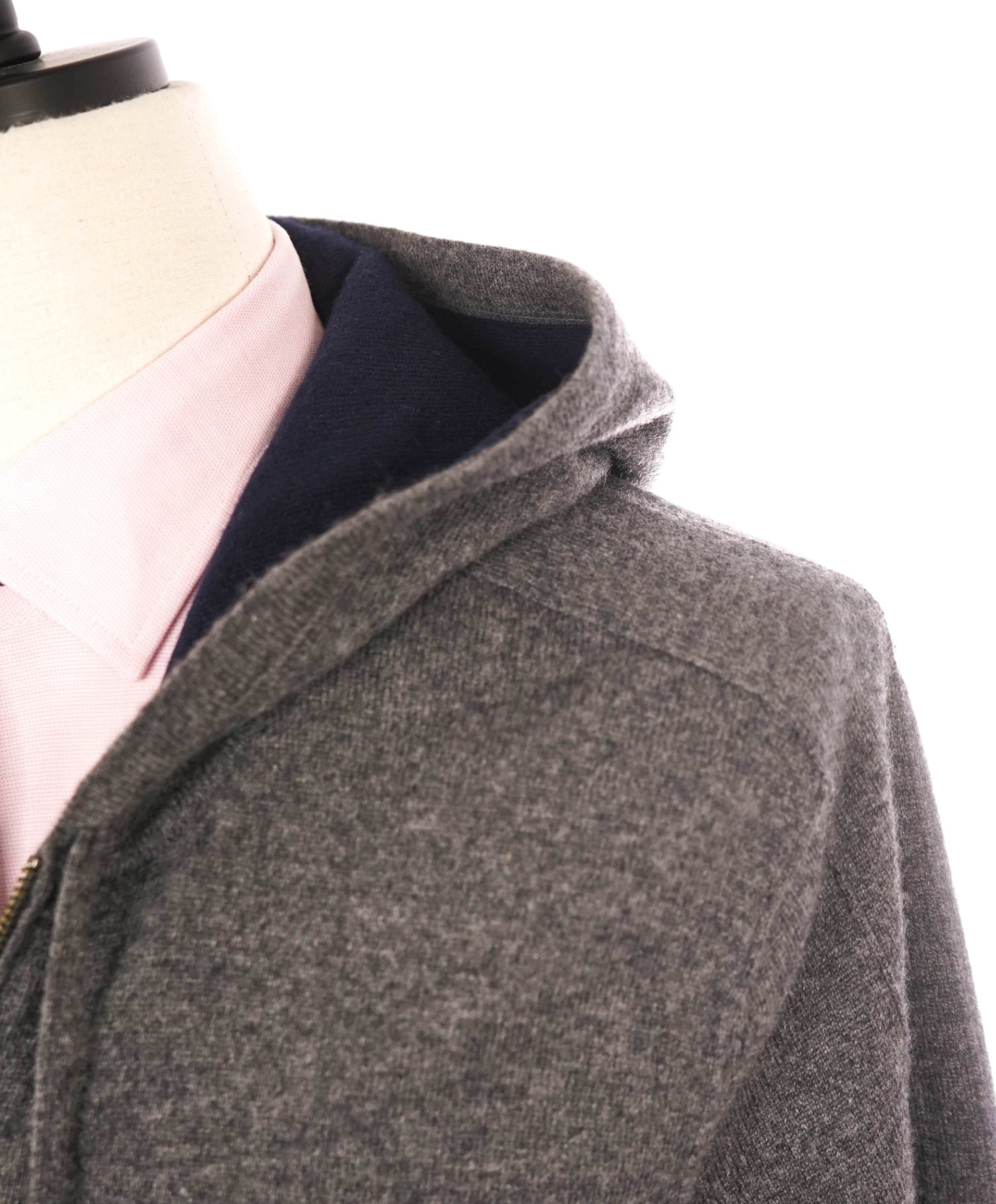 $570 VINCE - Solid Gray 100% Cashmere Zip-Up Hoodie - L