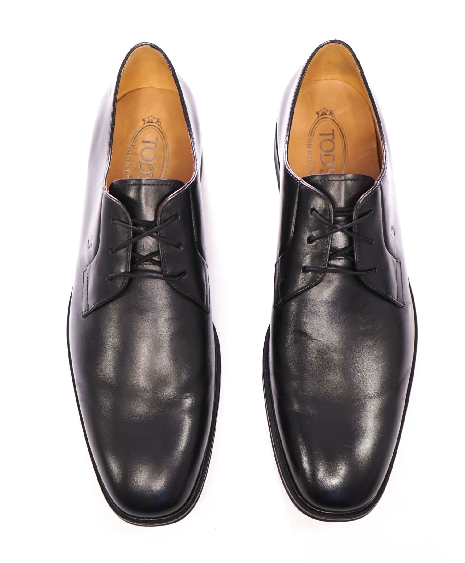 $1,095 TOD'S - Black Leather Derby - US 11.5 (10.5UK)