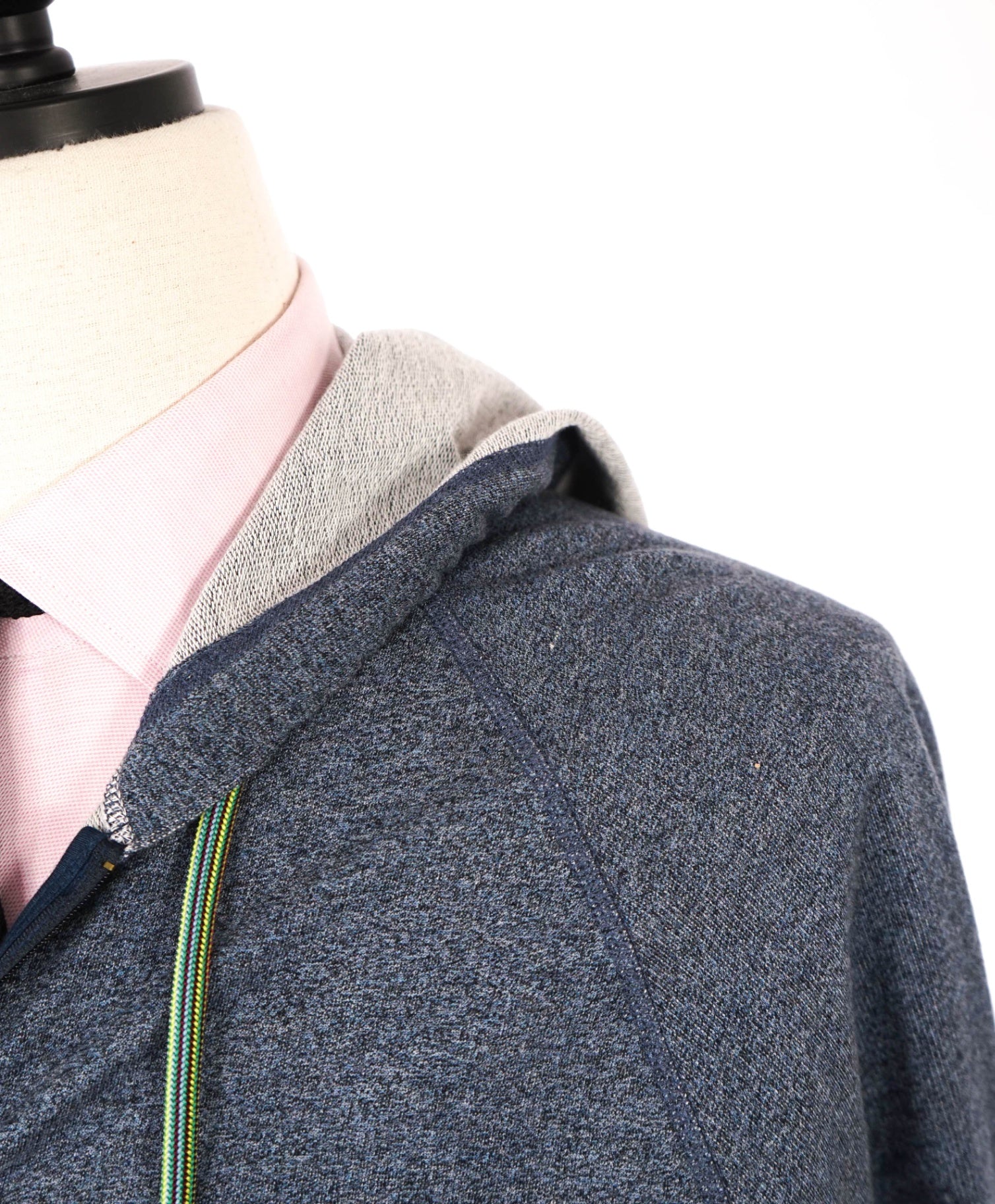 $225 PAUL SMITH - Blue Cotton Zip-up Hoodie - M