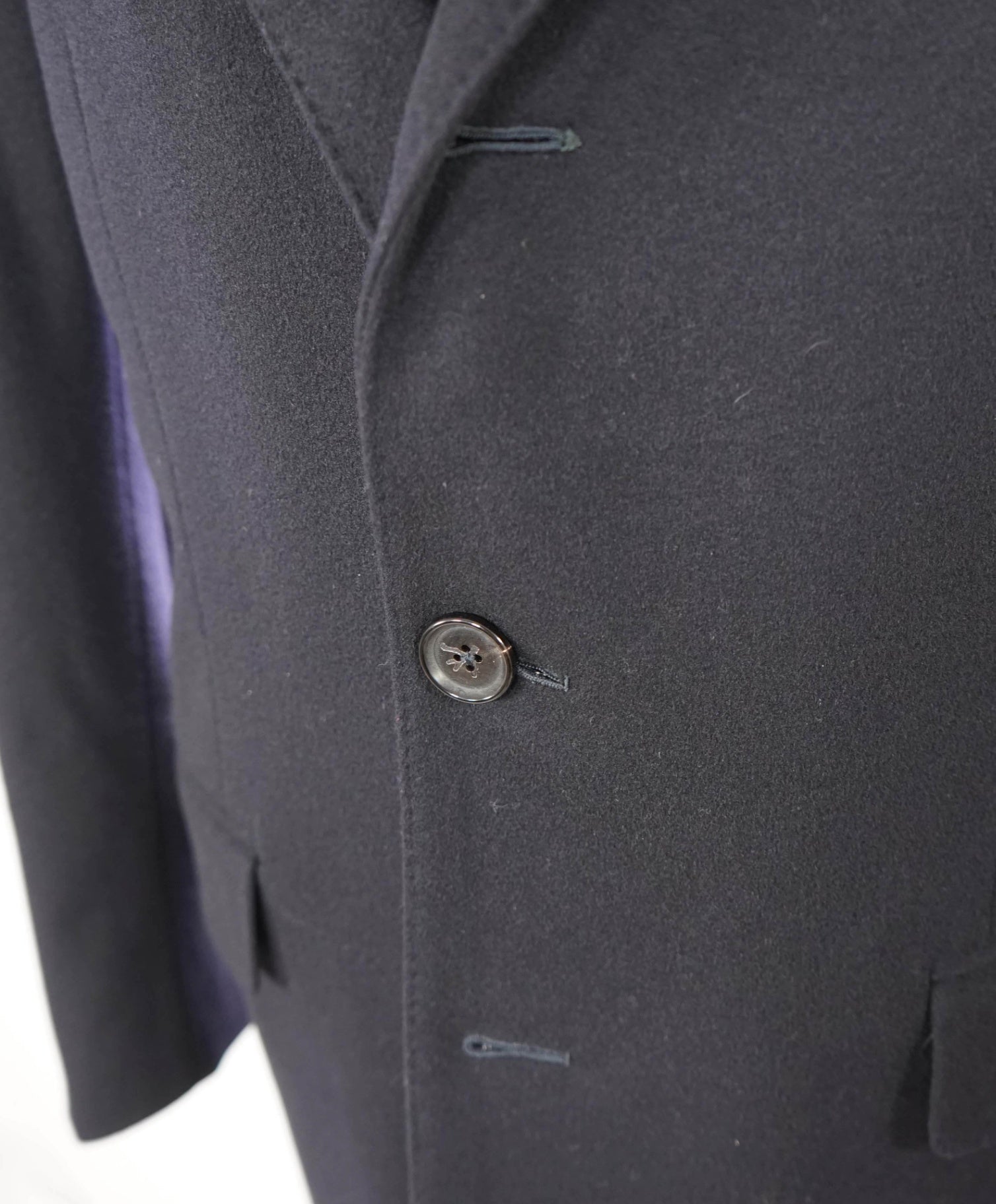 $6,995 ISAIA - Colorado Classic Navy Blue Beaver Wool Overcoat - 46R