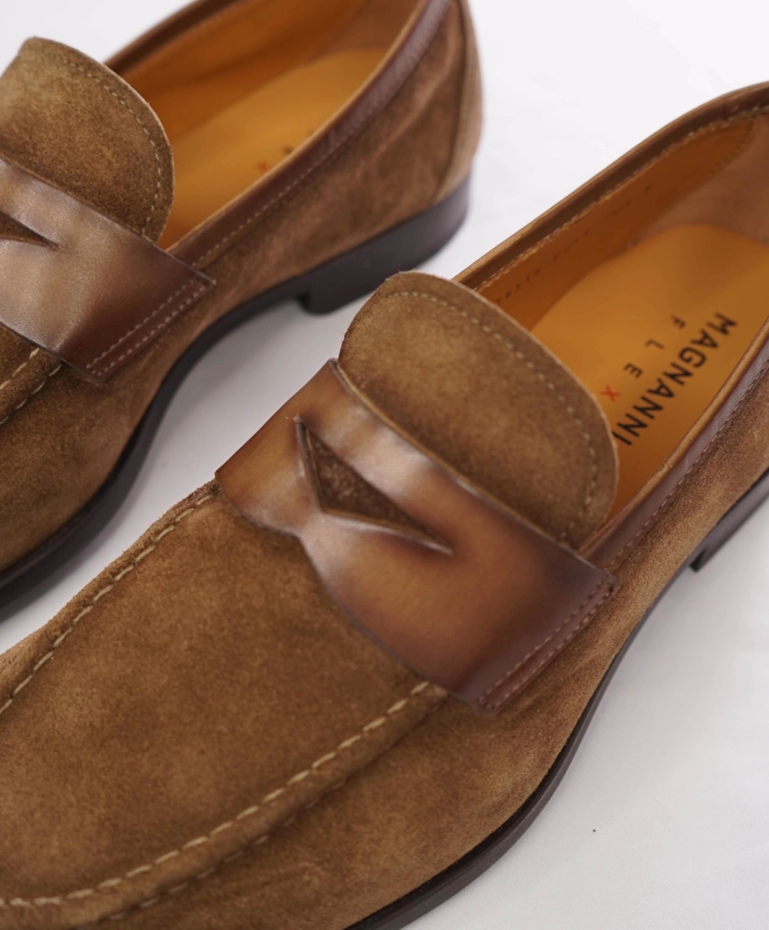 $595 MAGNANNI - Brown Suede "MAGICO" Penny Loafers - US 8 (41EU)