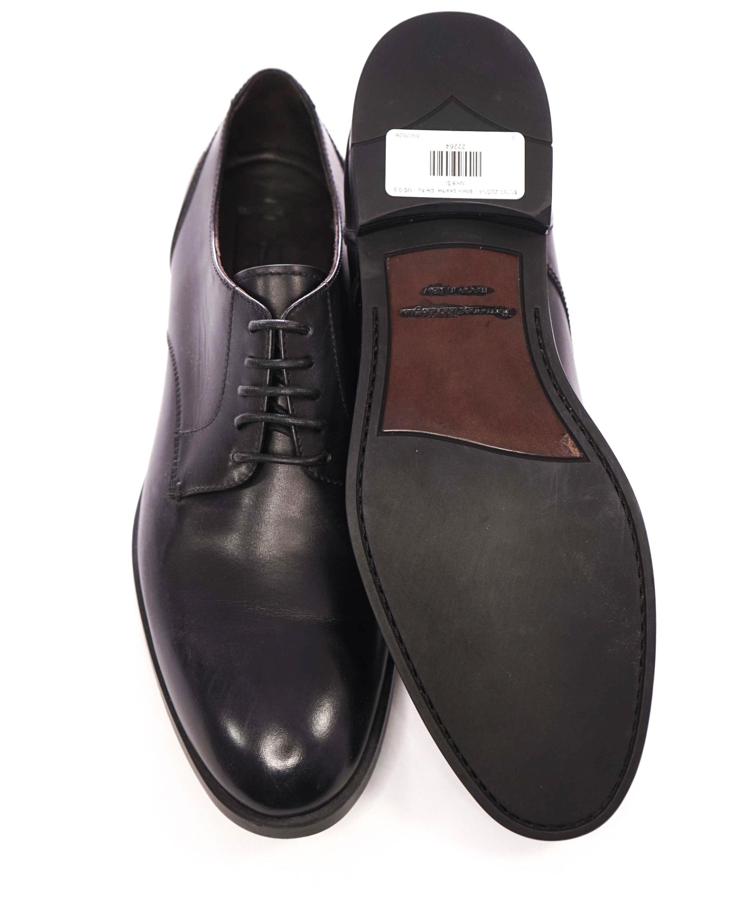 $1,150 ZEGNA - Black Leather Derby - US 9.5 (UK8.5)