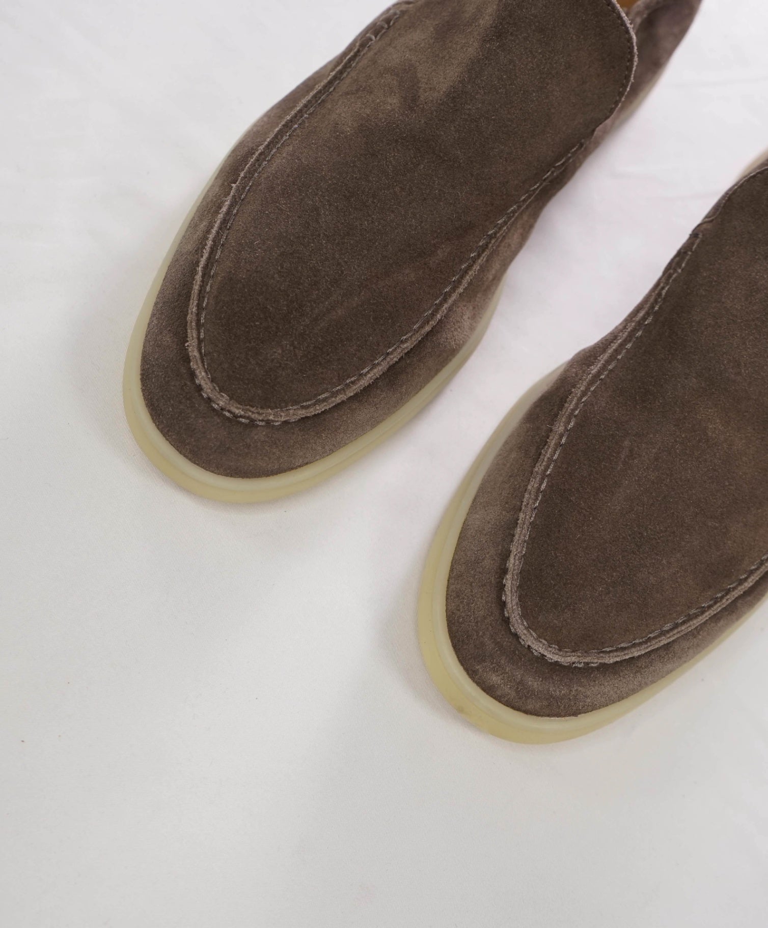 $329 SUITSUPPLY - "SUMMER WALK" Gray Suede Loafers - US 13 (EU46)