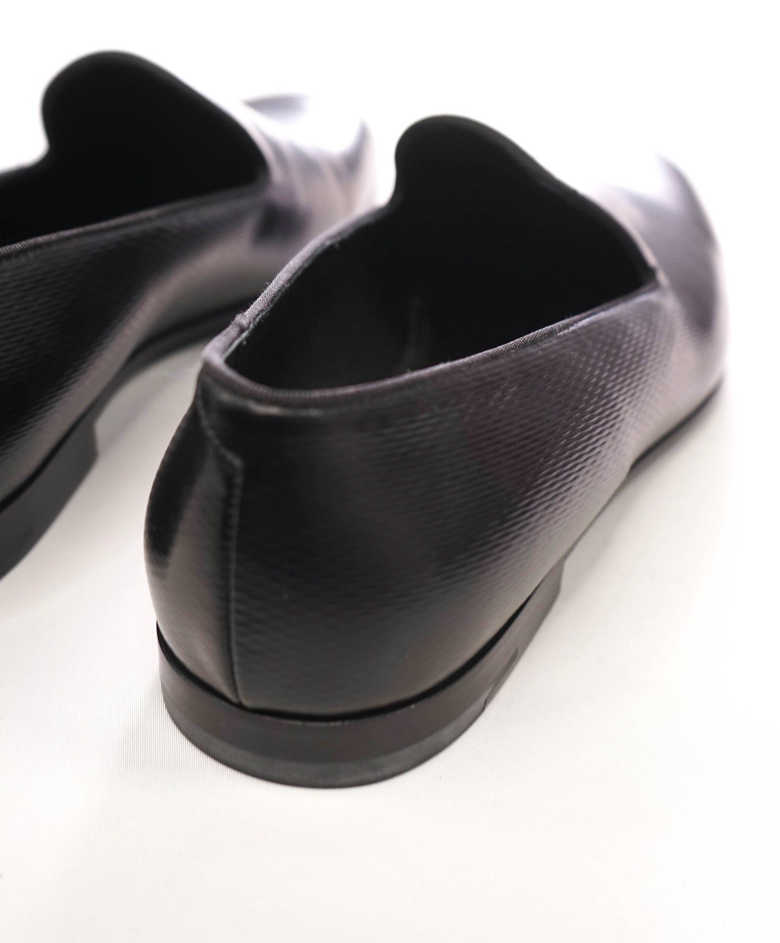 $795 GIORGIO ARMANI - Black Leather Tuxedo Loafers - US 11.5 (10.5UK)