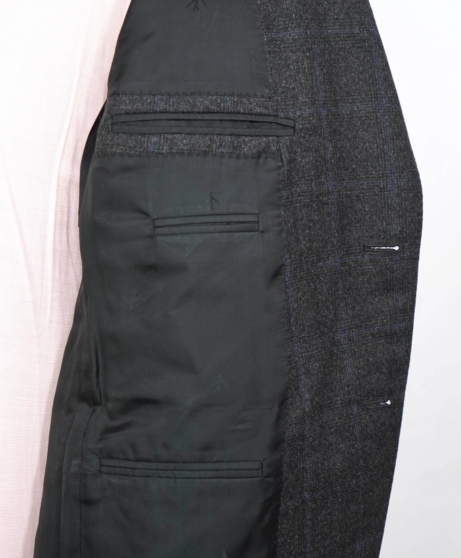 $3,295 ISAIA - Gray/Blue Plaid Wool/Cashmere/Silk Blazer - 40R
