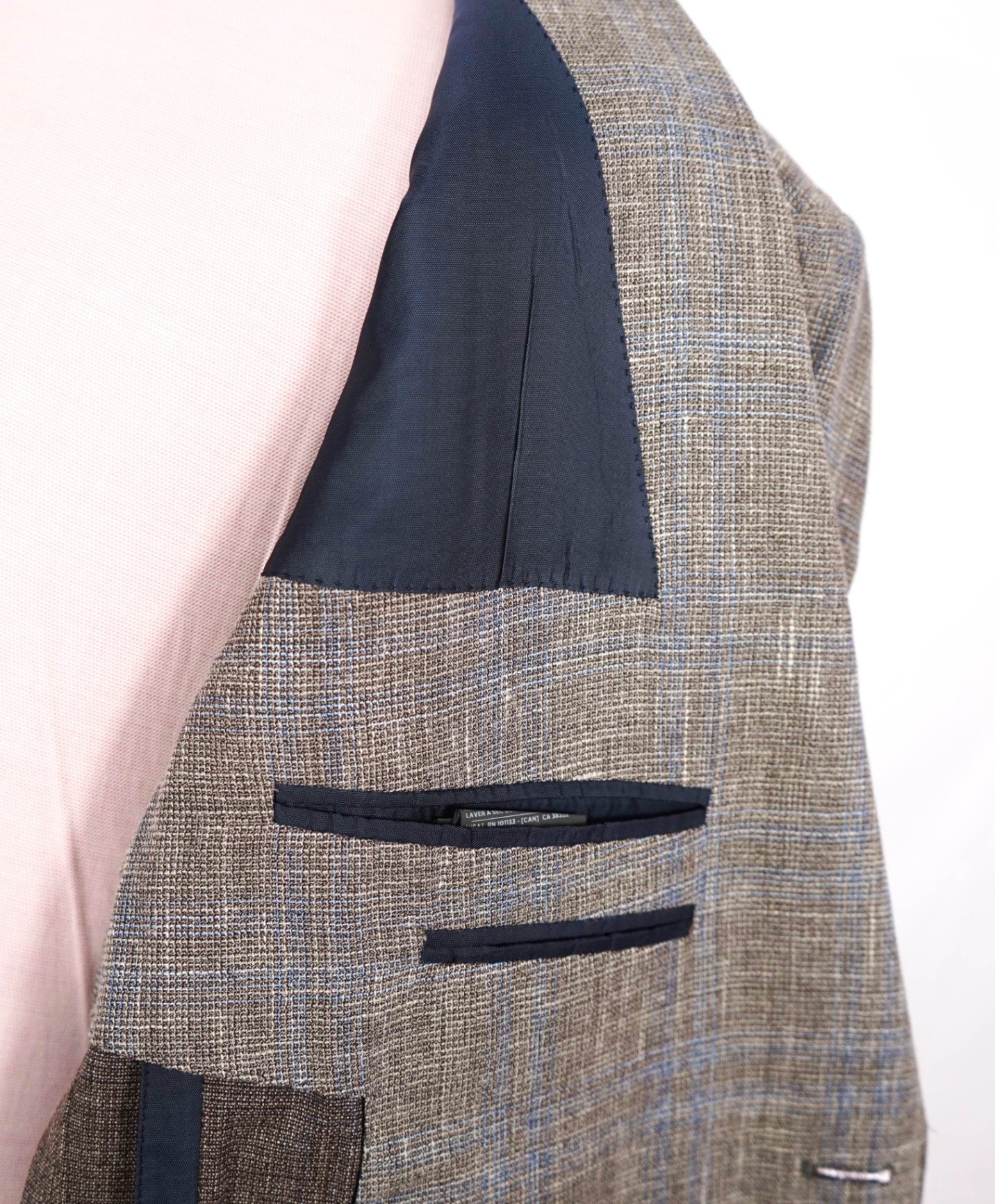 $2,695 ZEGNA - Gray/Blue Plaid Wool/Silk/Linen Blazer - 46R