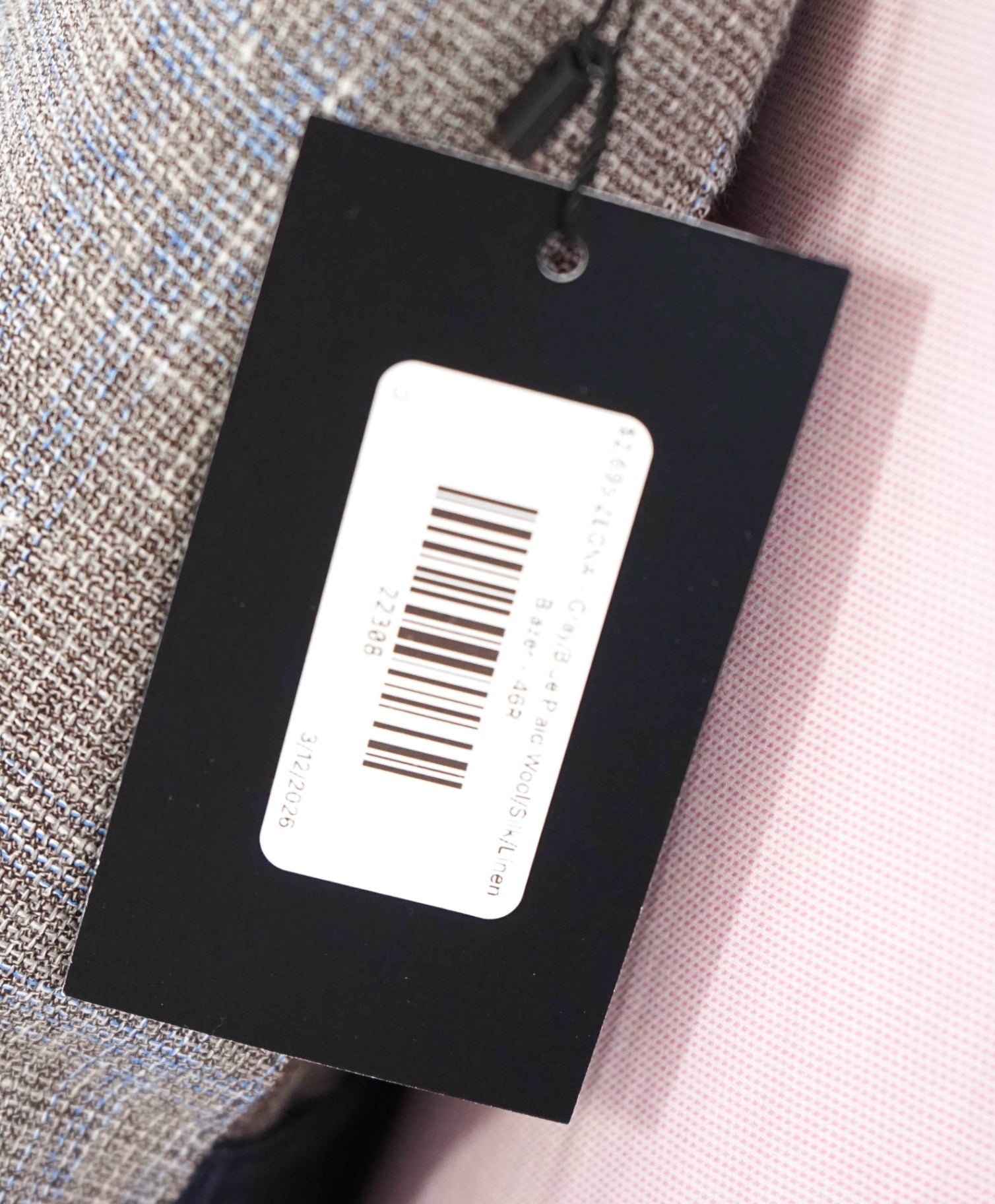 $2,695 ZEGNA - Gray/Blue Plaid Wool/Silk/Linen Blazer - 46R