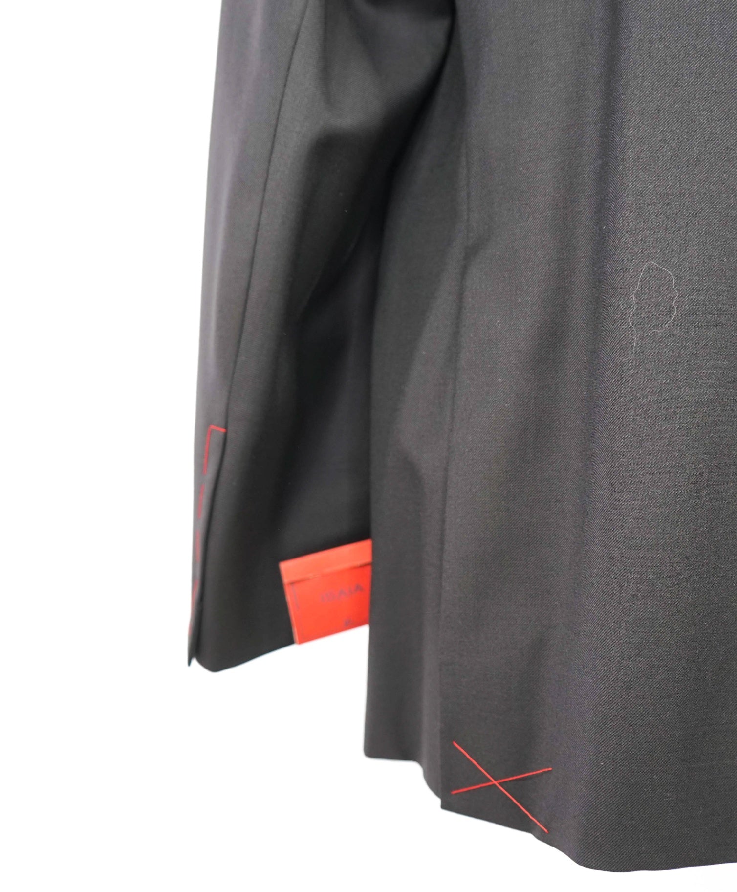$4,595 ISAIA - Solid Black Wool Peak Lapel Tuxedo - 48R