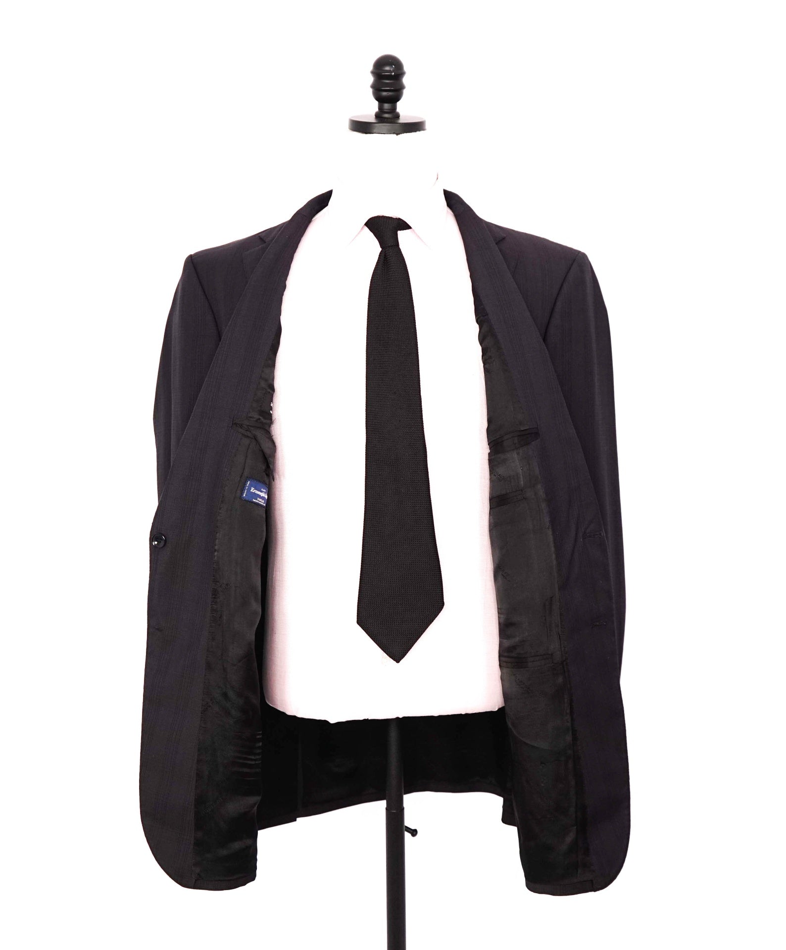 $995 ZEGNA for SAKS 5TH AVENUE - Dark Gray Plaid Wool Blazer - 44L
