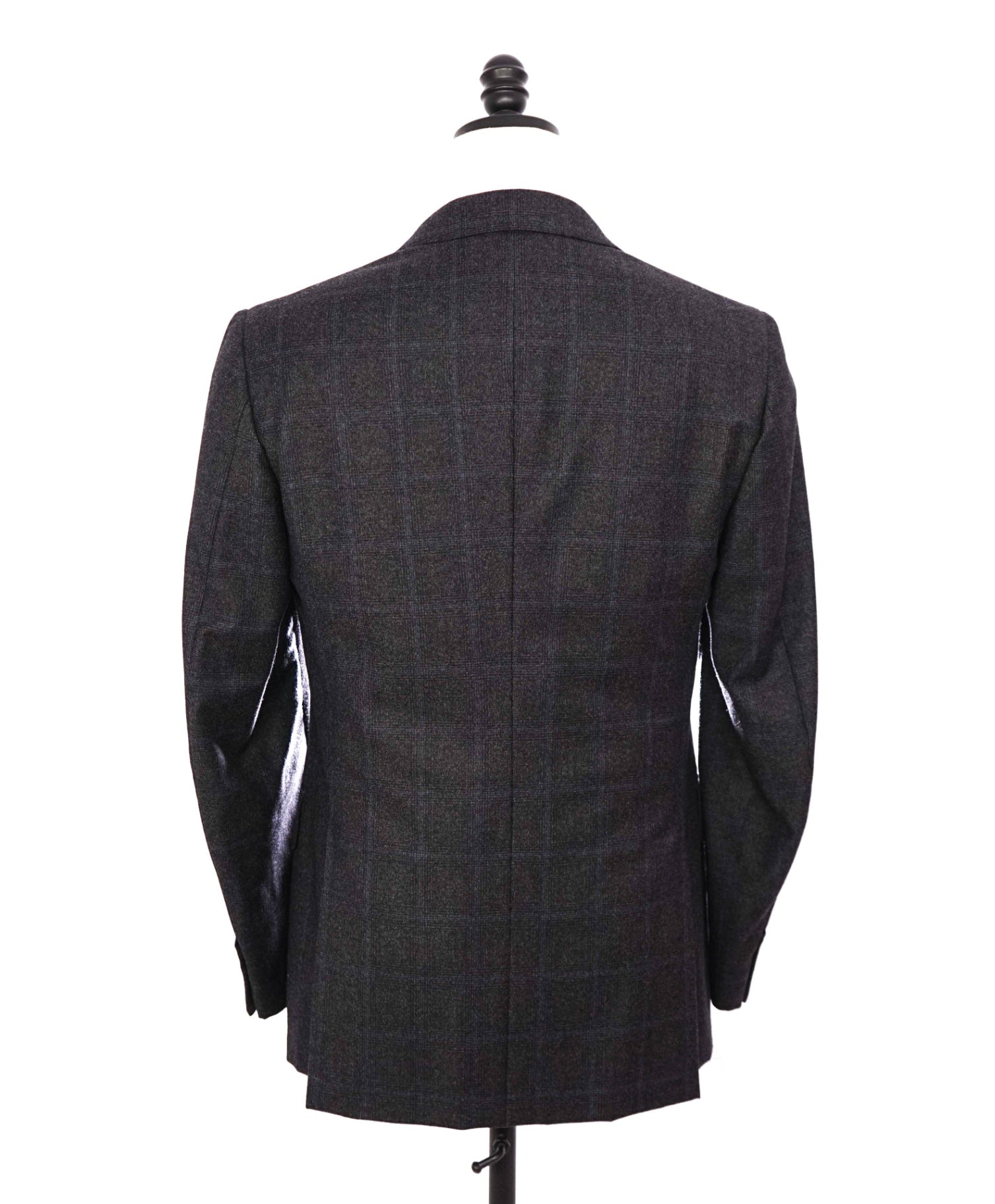 $3,295 ISAIA - Gray/Blue Plaid Wool/Cashmere/Silk Blazer - 40R