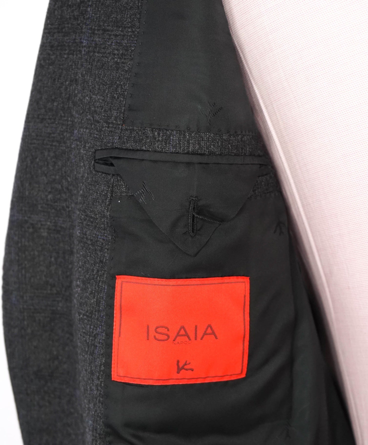 $3,295 ISAIA - Gray/Blue Plaid Wool/Cashmere/Silk Blazer - 40R