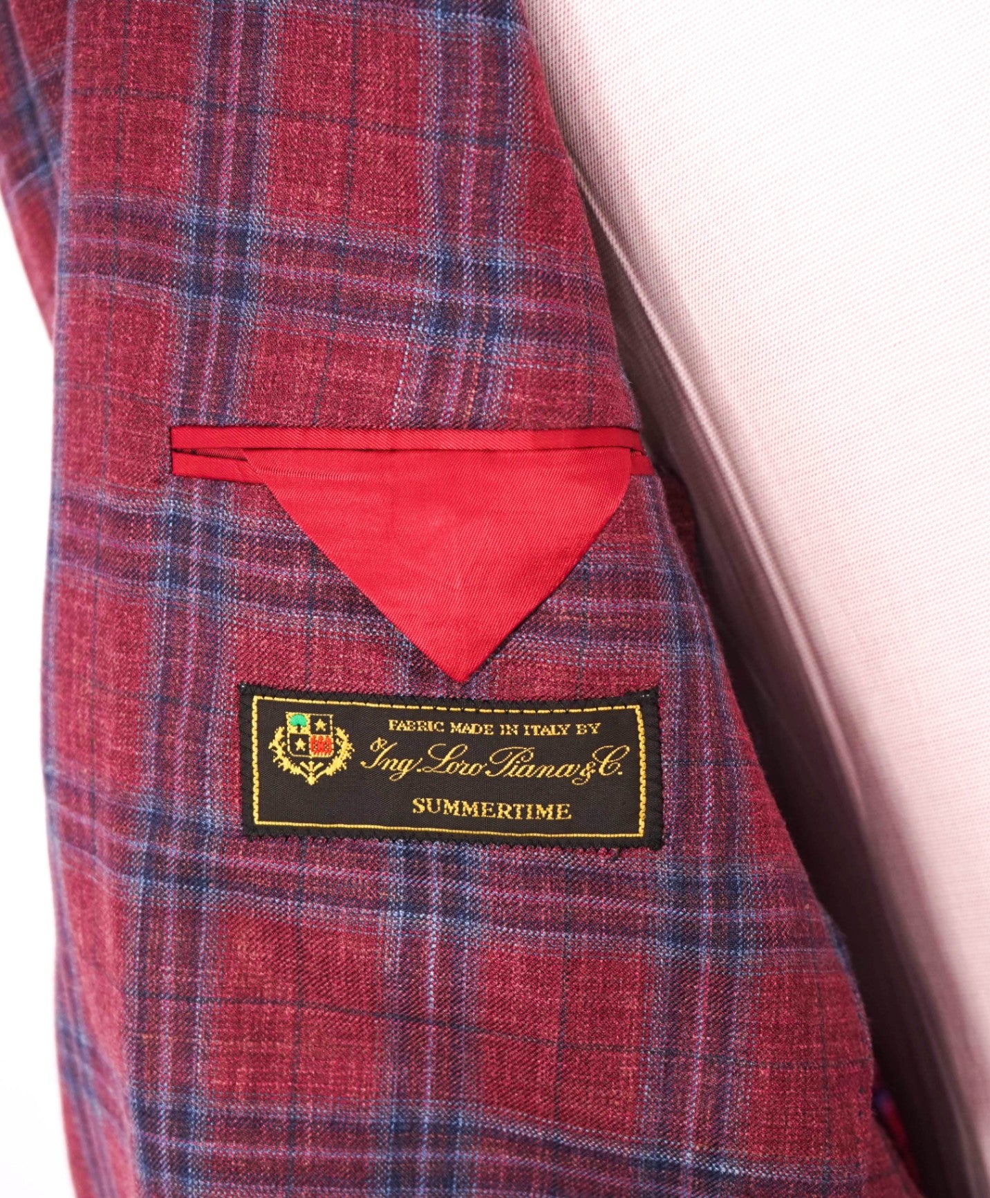$1,098 LORO PIANA For SAKS 5TH AVE - Red/Blue "Summertime Blazer - 46R