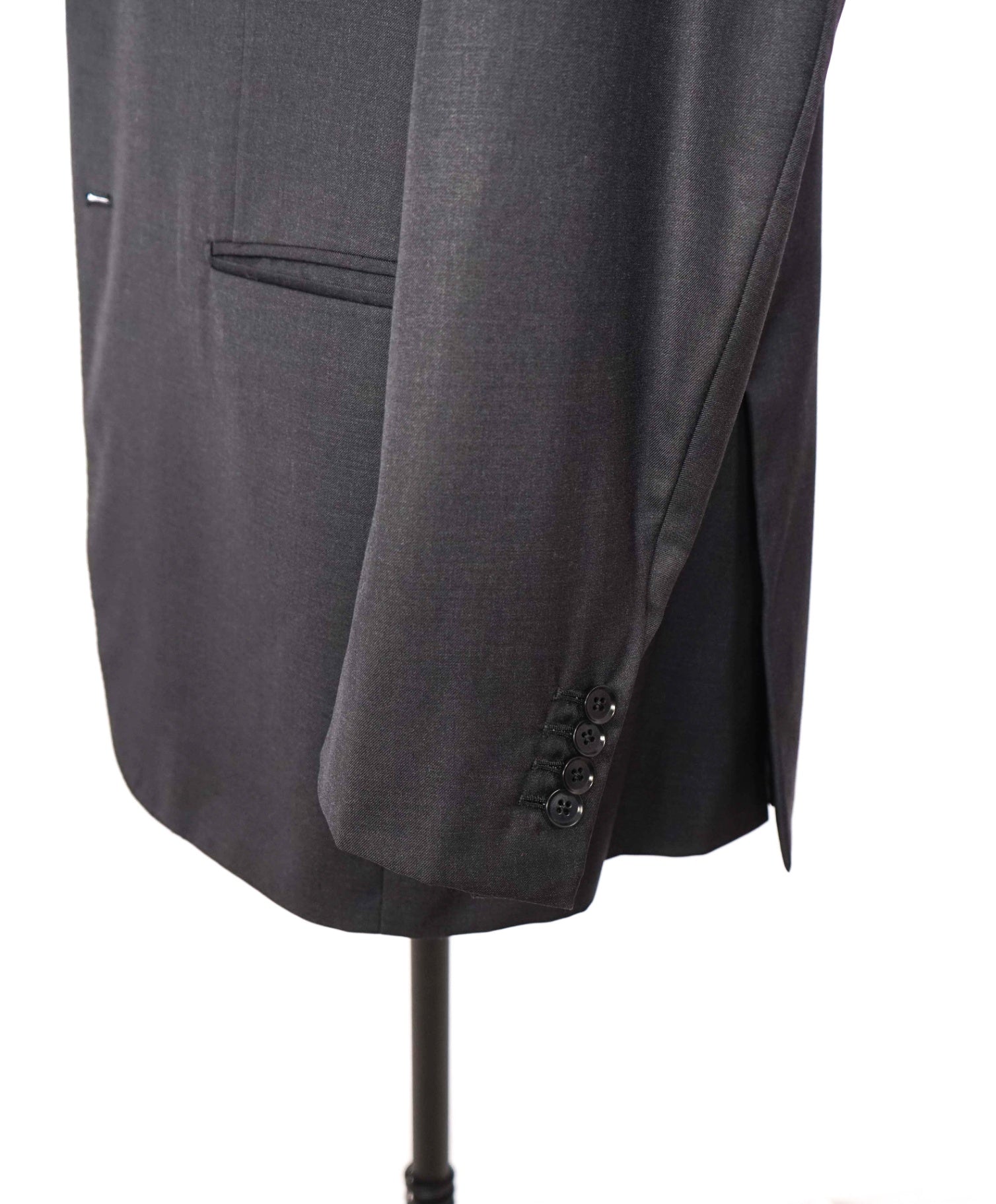 $2,995 ISAIA - Solid Dark Gray 160's Wool Blazer - 46L