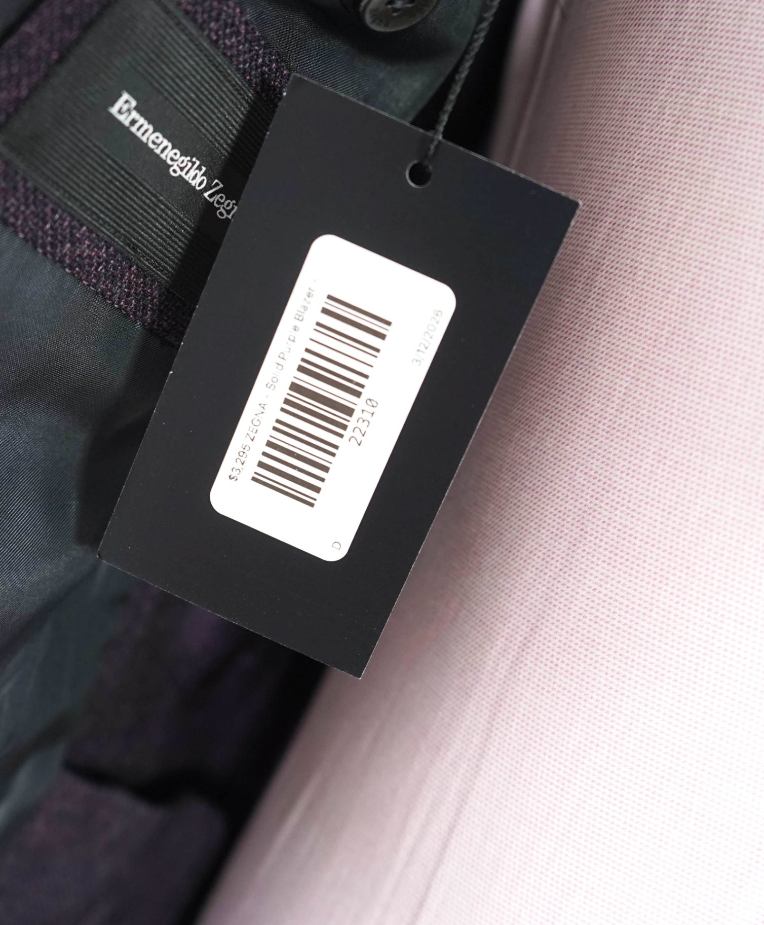 $3,295 ZEGNA - Wool/Cashmere Purple Eggplant Textured Blazer - 42L
