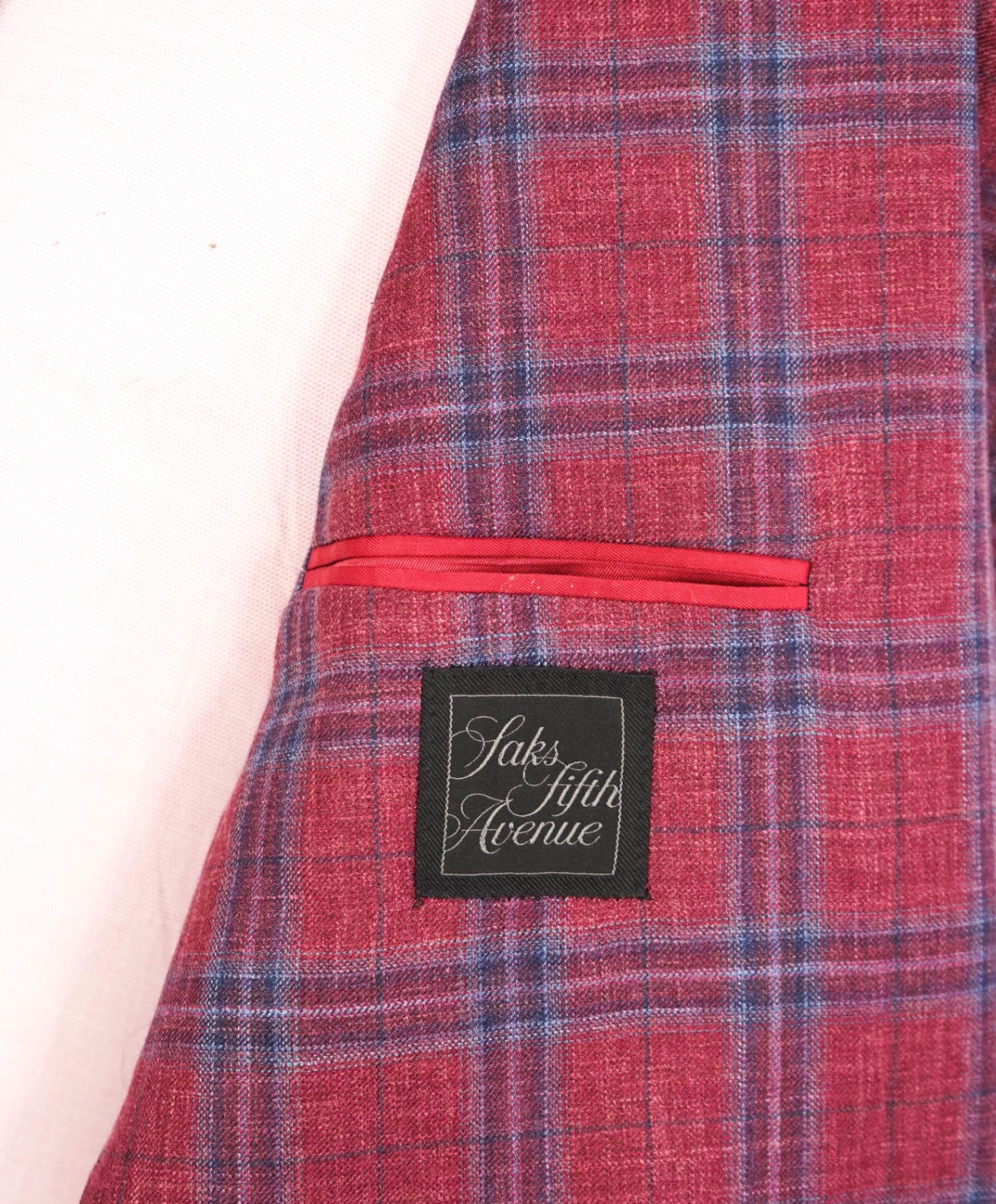 $1,098 LORO PIANA For SAKS 5TH AVE - Red/Blue "Summertime Blazer - 46R