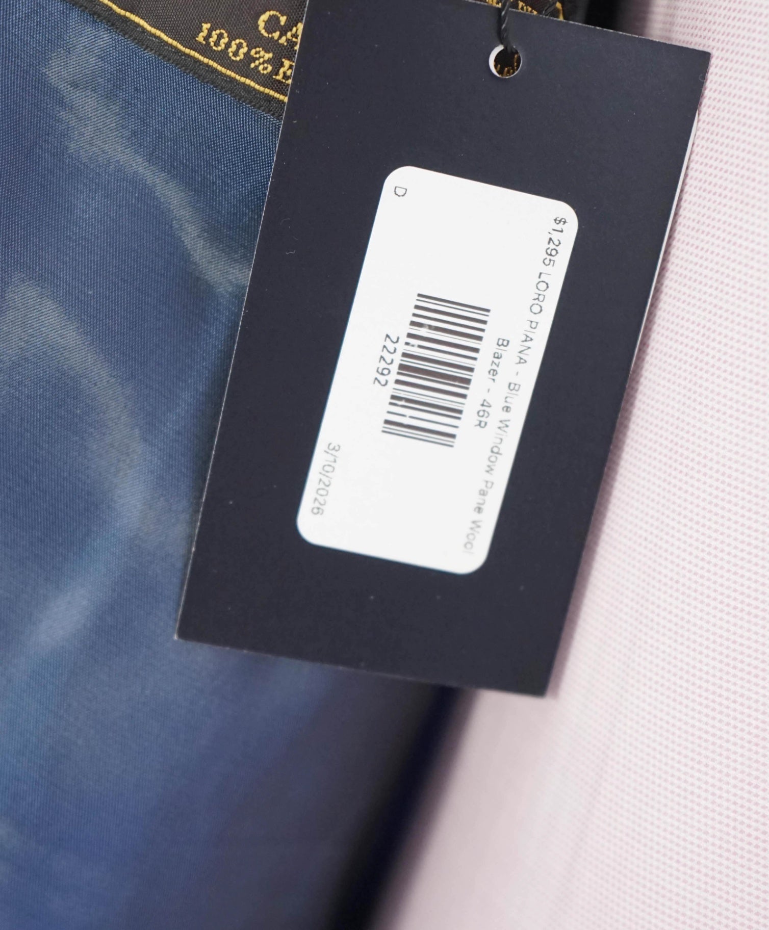 $1,295 LORO PIANA For SFA - Blue CAPOLAVORO Wool Blazer - 46R