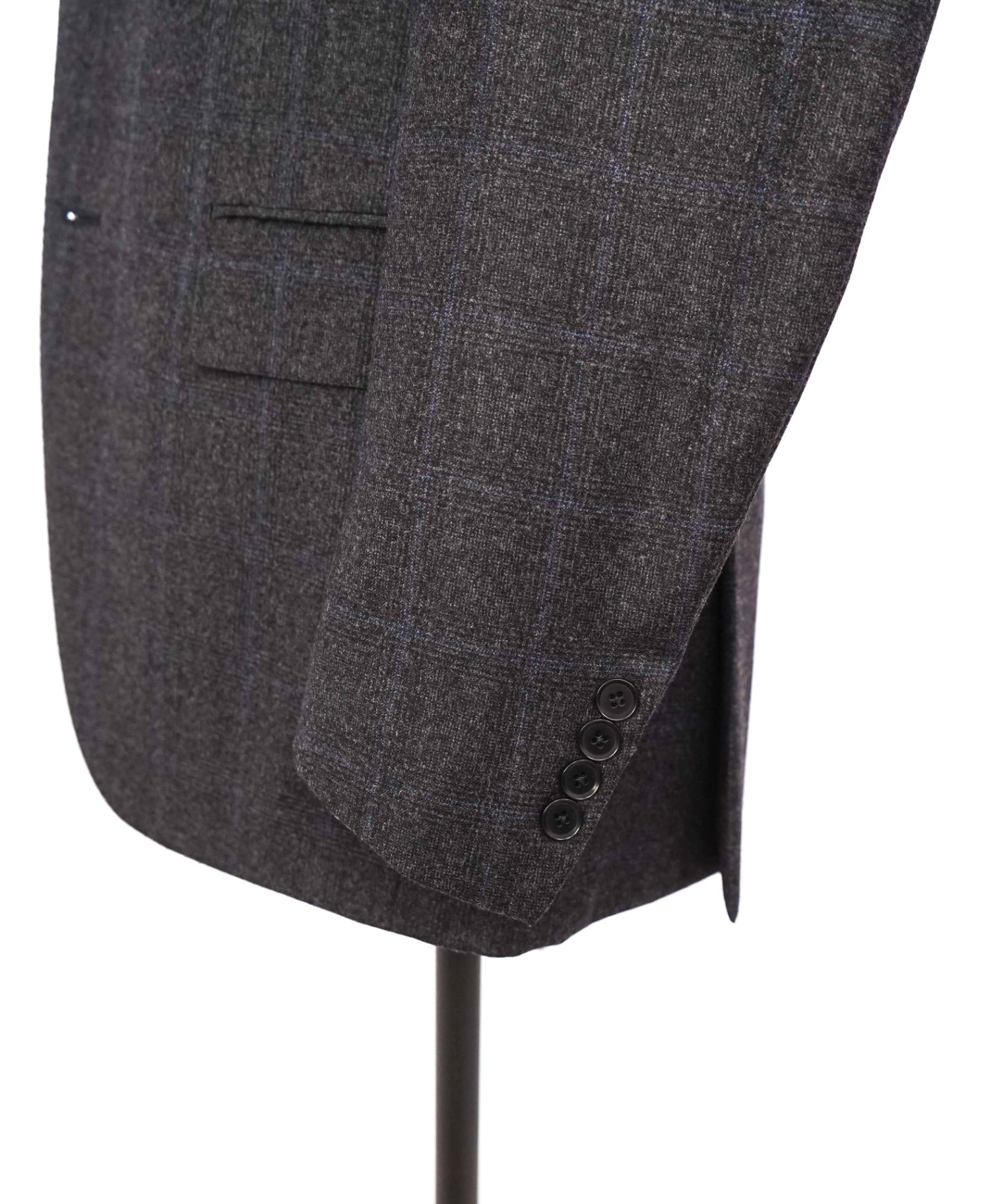 $3,295 ISAIA - Gray/Blue Plaid Wool/Cashmere/Silk Blazer - 40R