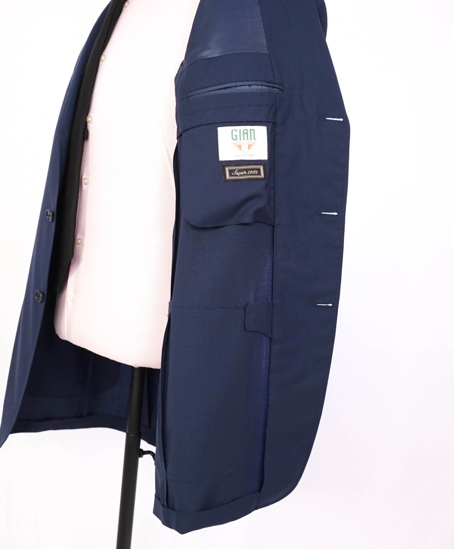 $1,895 CANALI - Navy Blue Super 120's Wool 3-Btn Blazer - 42L