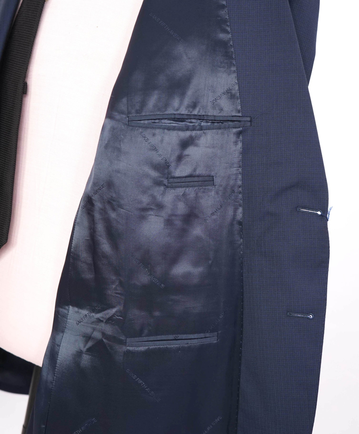 $1,295 ZEGNA for SAKS 5TH AVE - Navy Check Classic Fit Suit - 48R