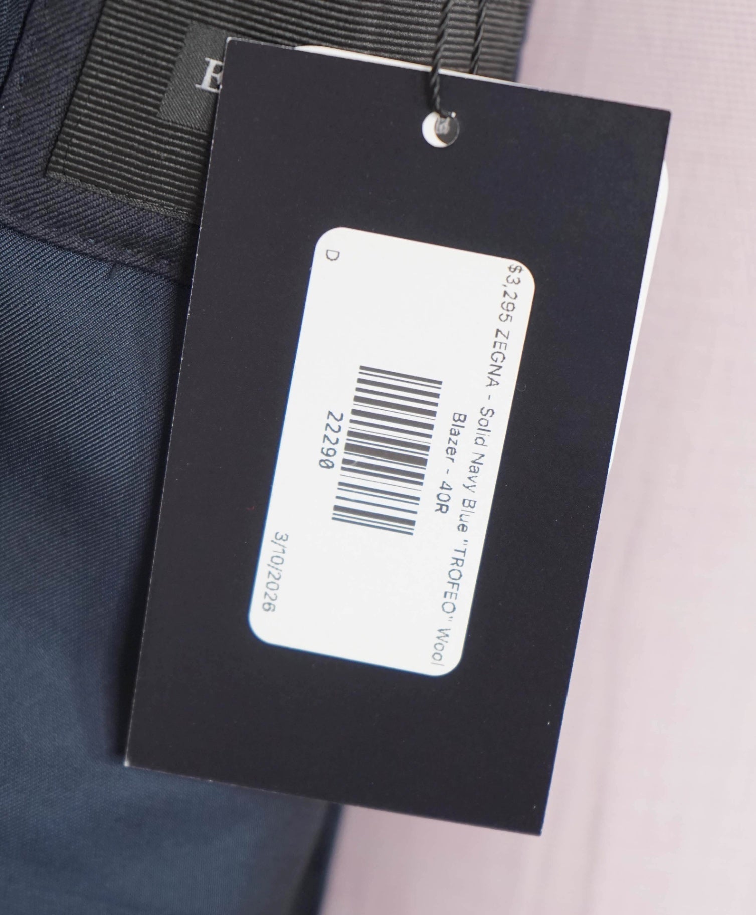$3,295 ZEGNA - Solid Navy Blue "TROFEO" Wool Blazer - 40R