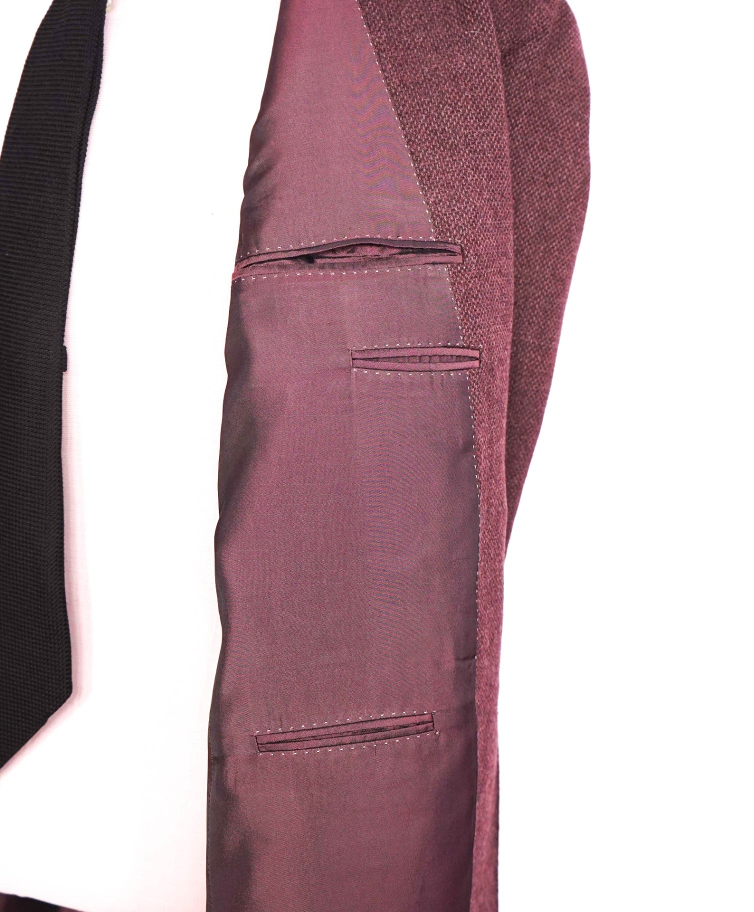 $2,295 PAL ZILERI - Plum Cashmere/Silk Textured Blazer - 46R
