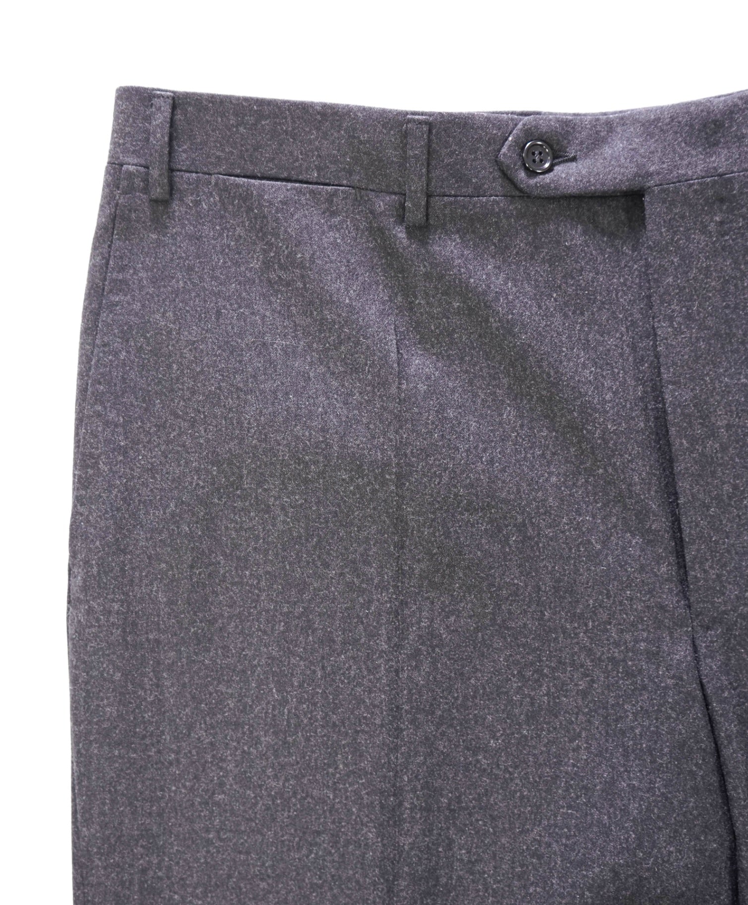 $625 CANALI - Solid Dark Gray Flannel Wool Pants - 37W
