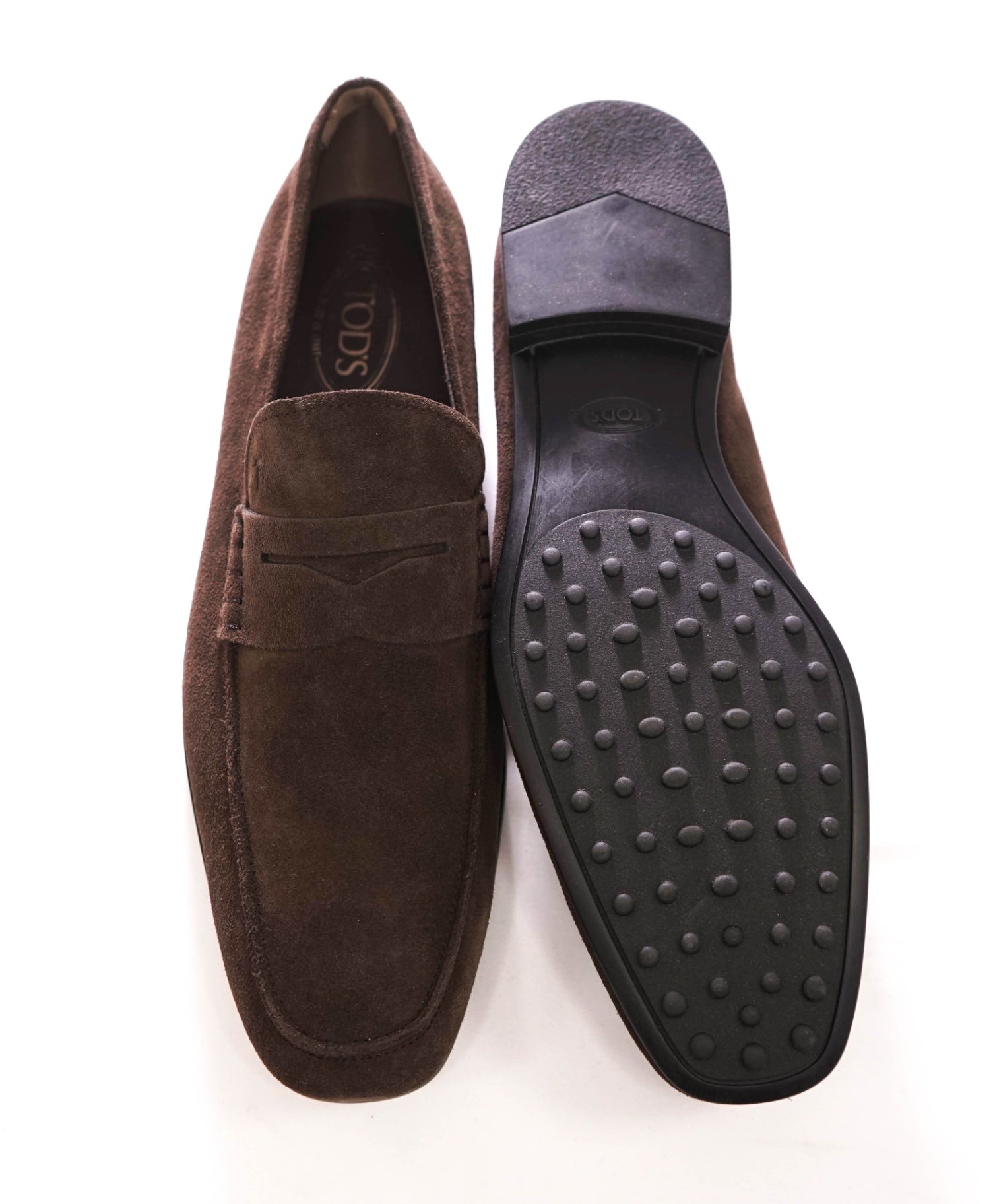 $775 TOD'S - Brown Suede Penny Loafers - US 12.5 (11.5UK)