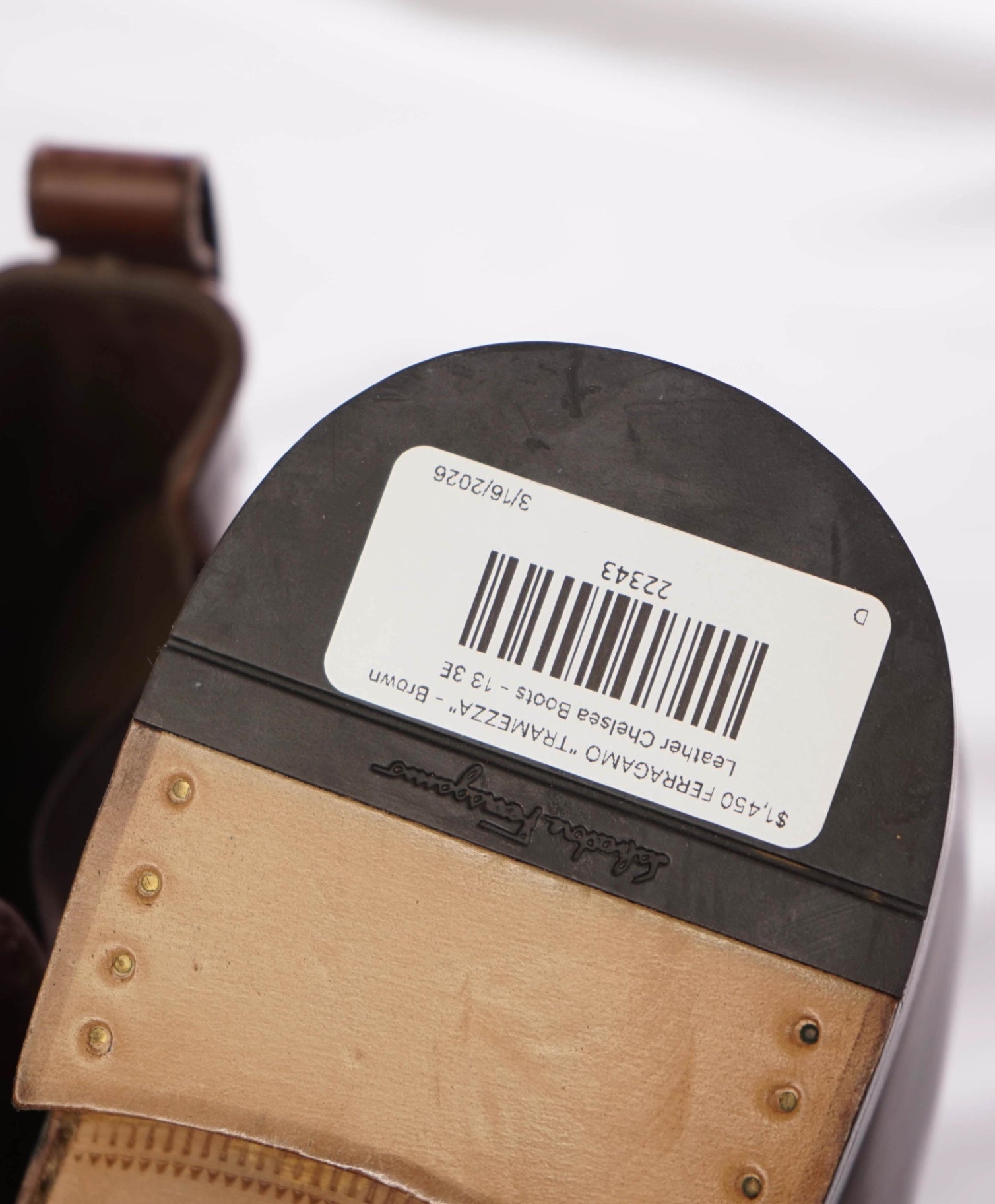 $1,450 FERRAGAMO "TRAMEZZA" - Brown Leather Chelsea Boots - 13 3E